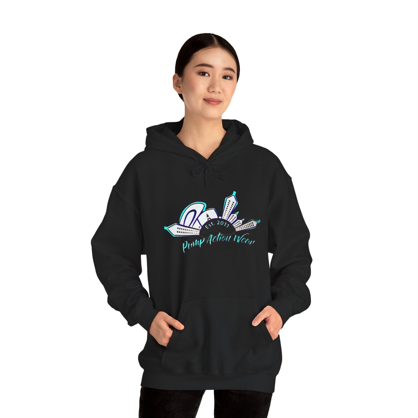 City Skyline Hoodie – "Pushing Detroit Motors" Graphic Hooded Sweatshirt - Image 2