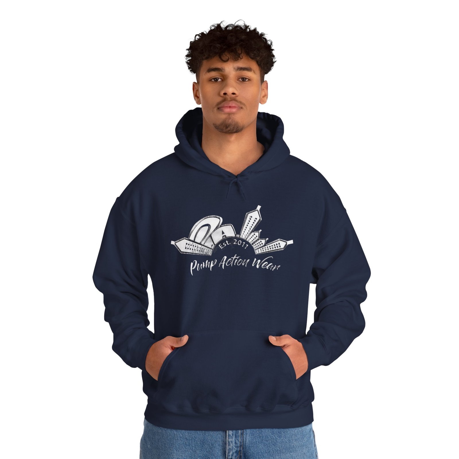 Pump Action Wear Hoodie — Vintage Gunshop Logo Pullover - Image 47