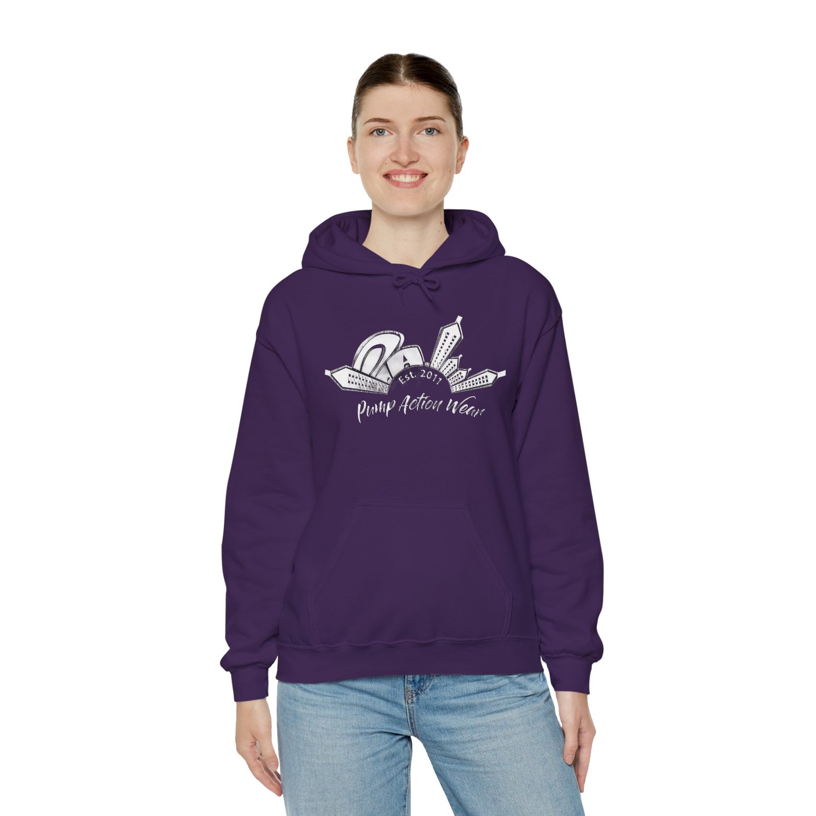 Pump Action Wear Hoodie — Vintage Gunshop Logo Pullover - Image 52