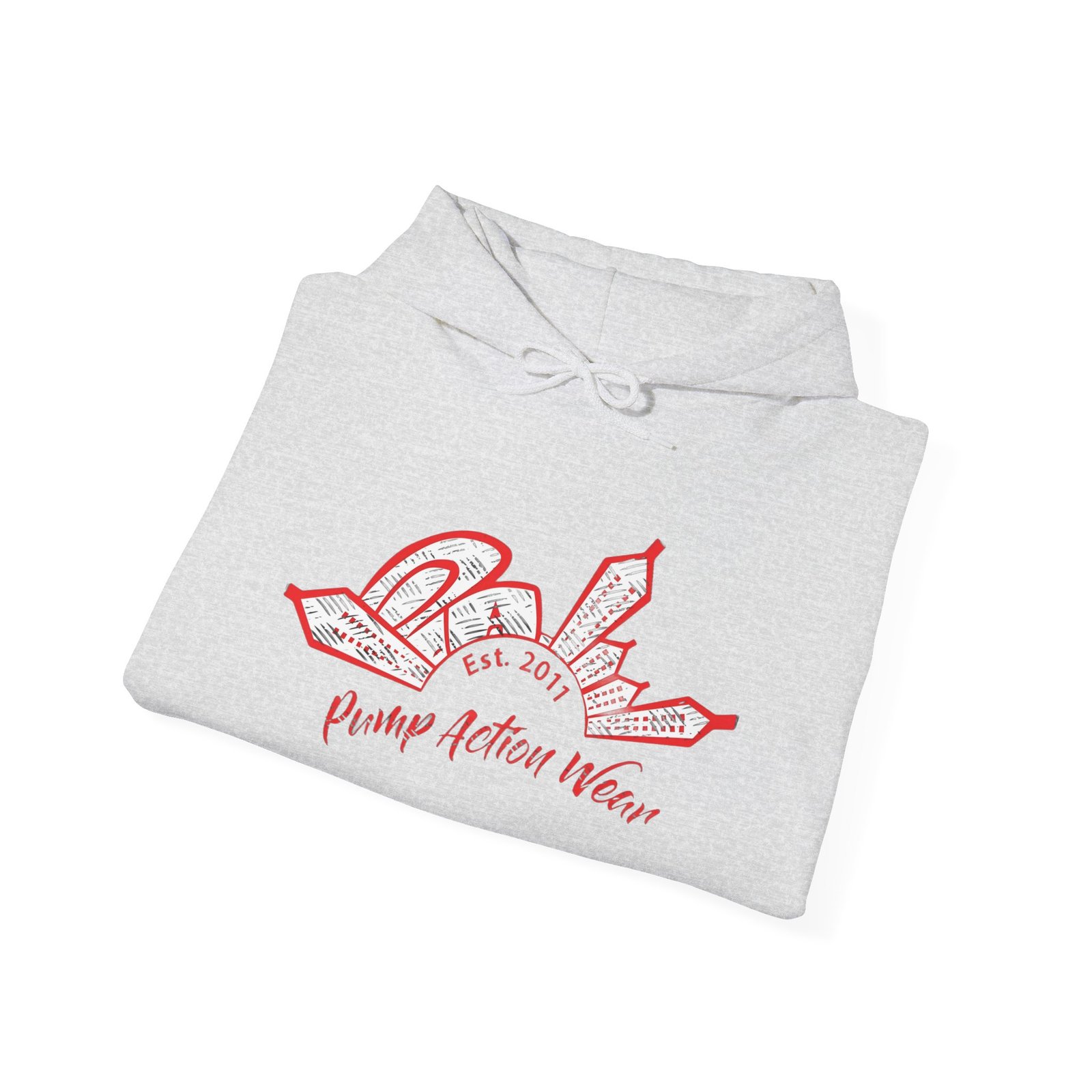City Skyline Hoodie — 'Pump Action Weaver' Red Sketch Urban Graphic Pullover - Image 8