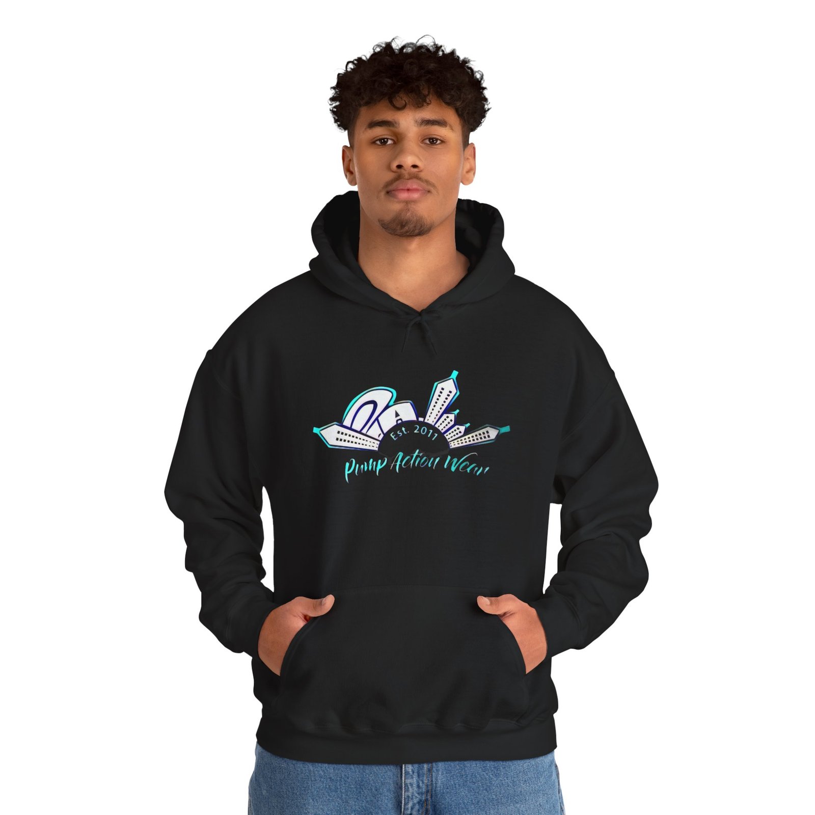City Skyline Hoodie – "Pushing Detroit Motors" Graphic Hooded Sweatshirt - Image 3