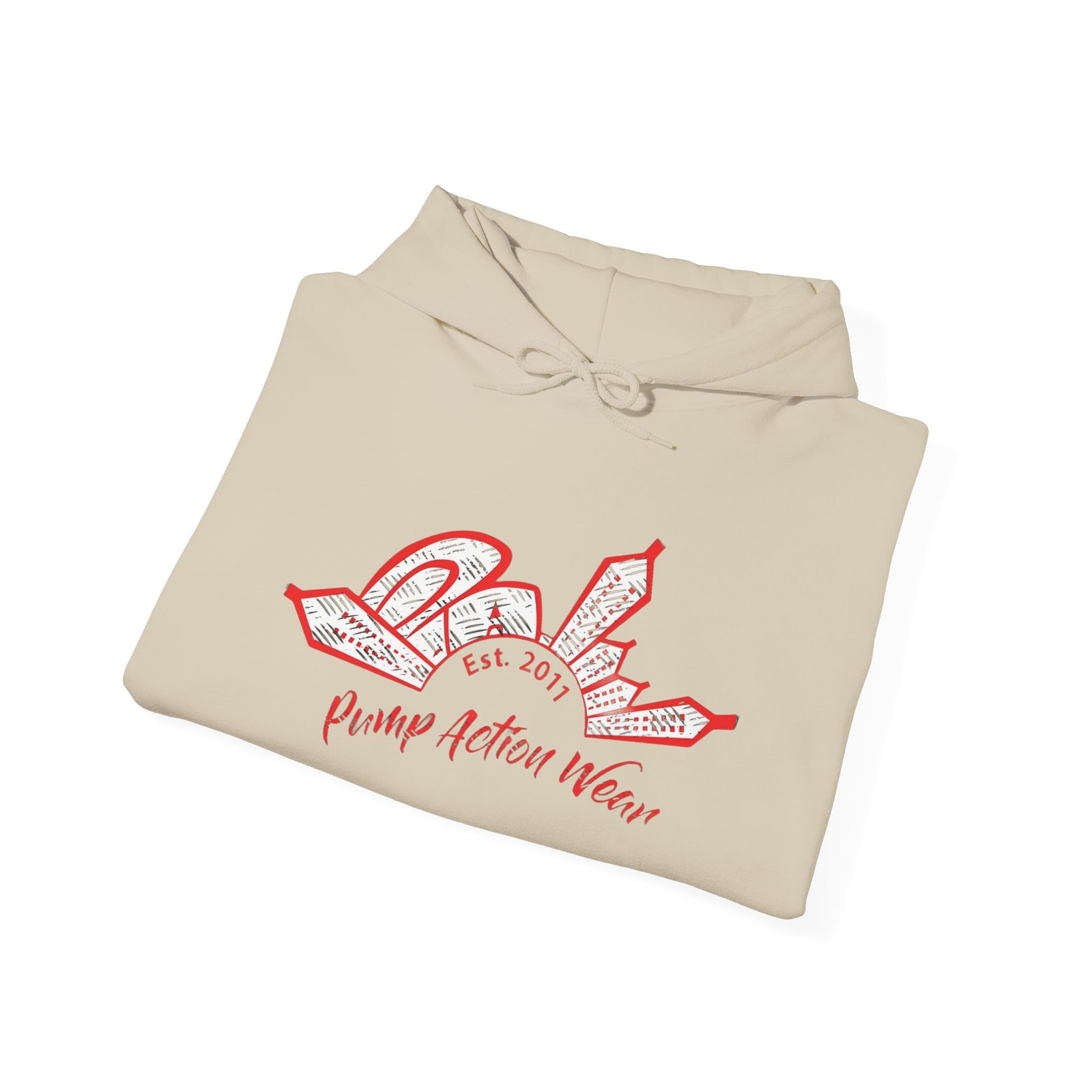 City Skyline Hoodie — 'Pump Action Weaver' Red Sketch Urban Graphic Pullover - Image 16