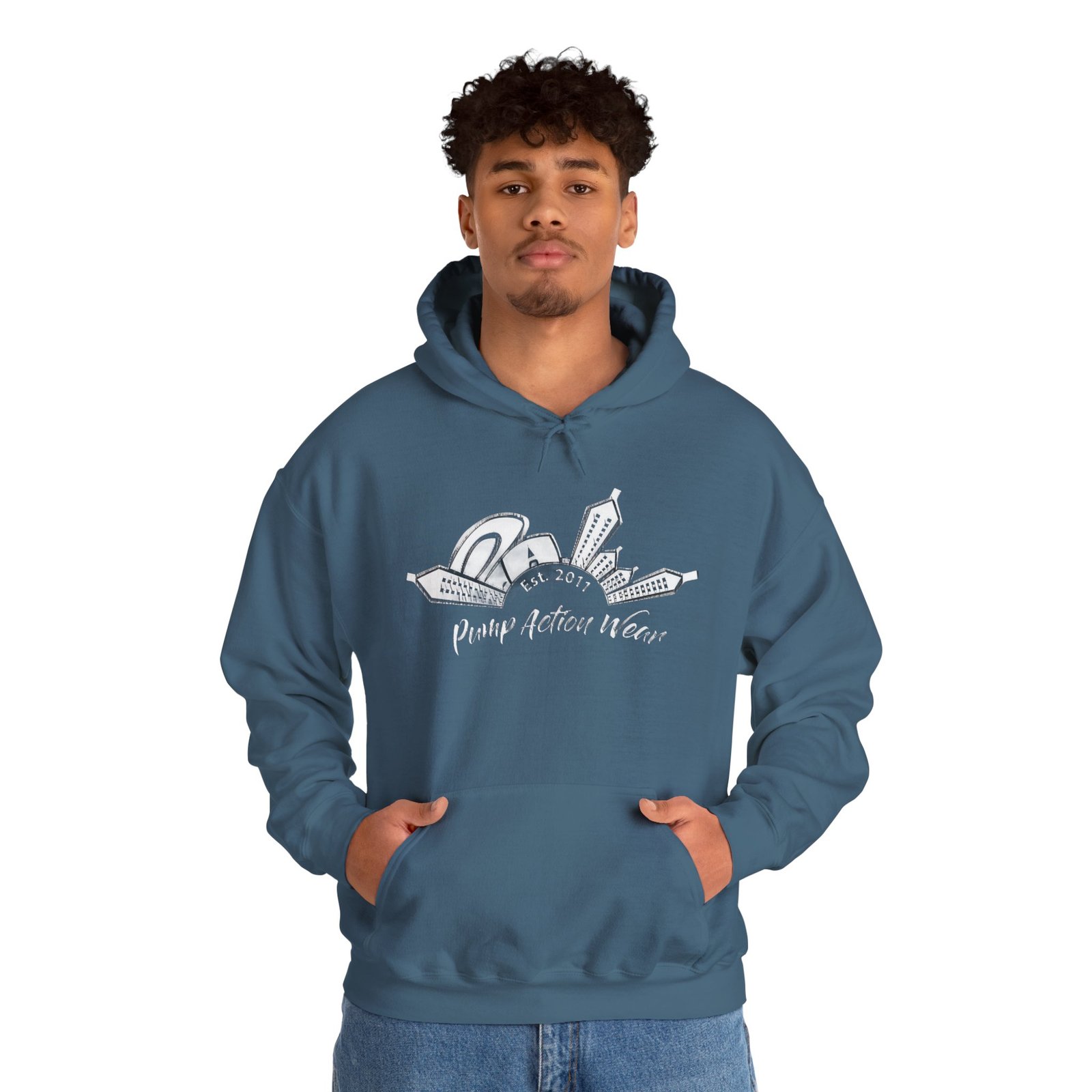 Pump Action Wear Hoodie — Vintage Gunshop Logo Pullover - Image 39