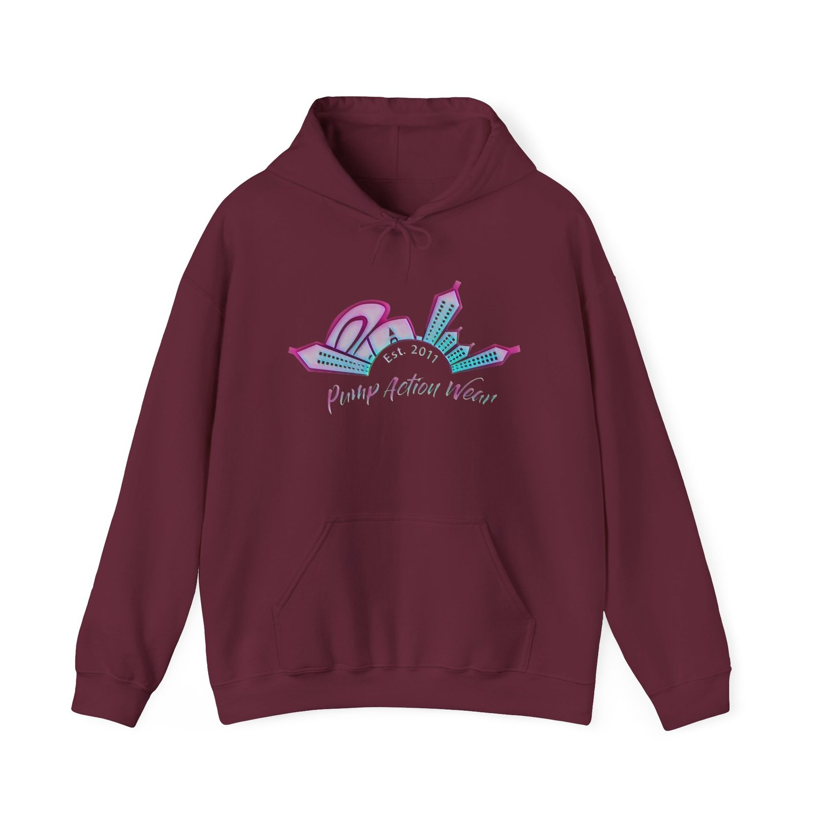 Hoodie — Prism City Skyline "Planet Action Never" Graphic Pullover - Image 17