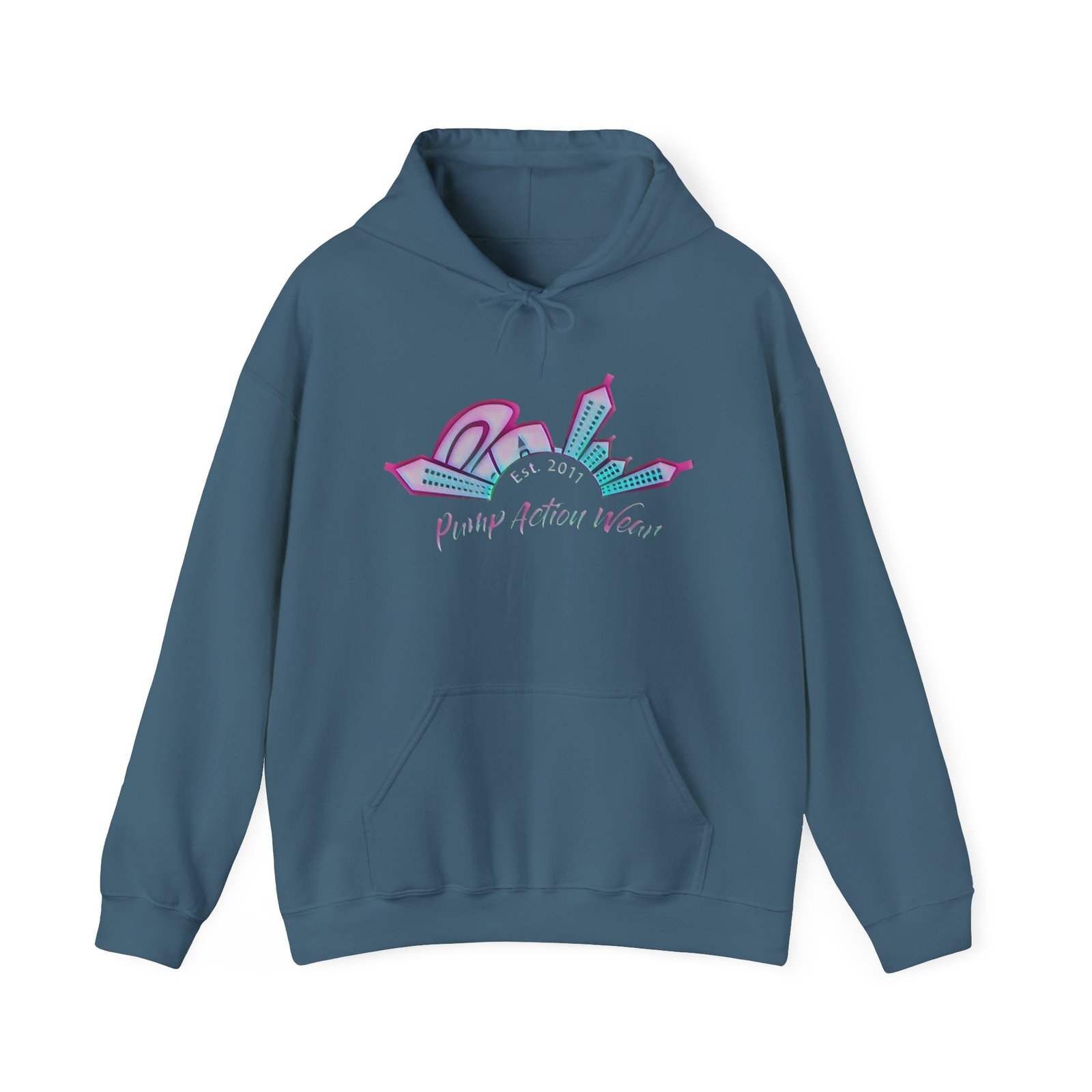 Hoodie — Prism City Skyline "Planet Action Never" Graphic Pullover - Image 29