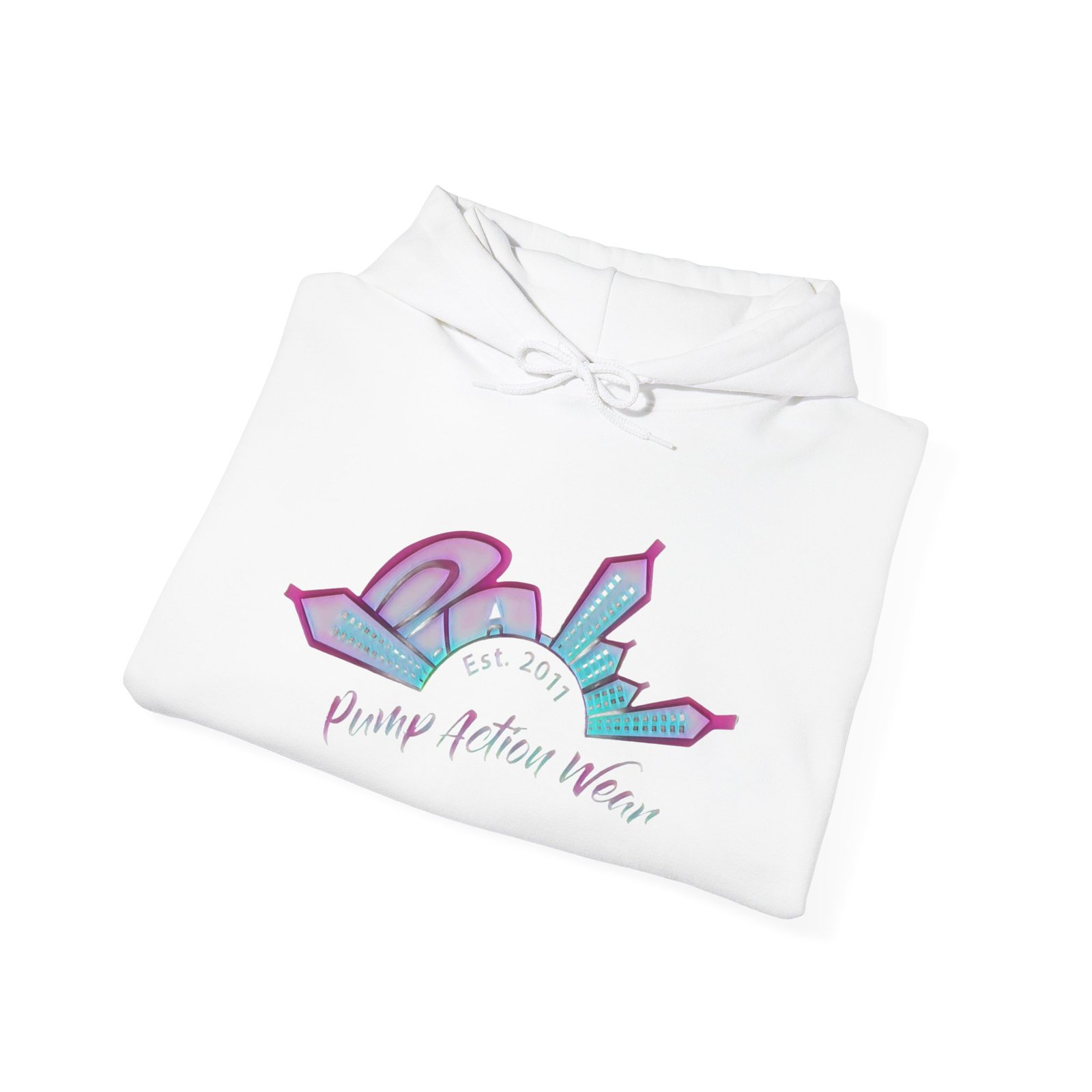 Hoodie — Prism City Skyline "Planet Action Never" Graphic Pullover - Image 8