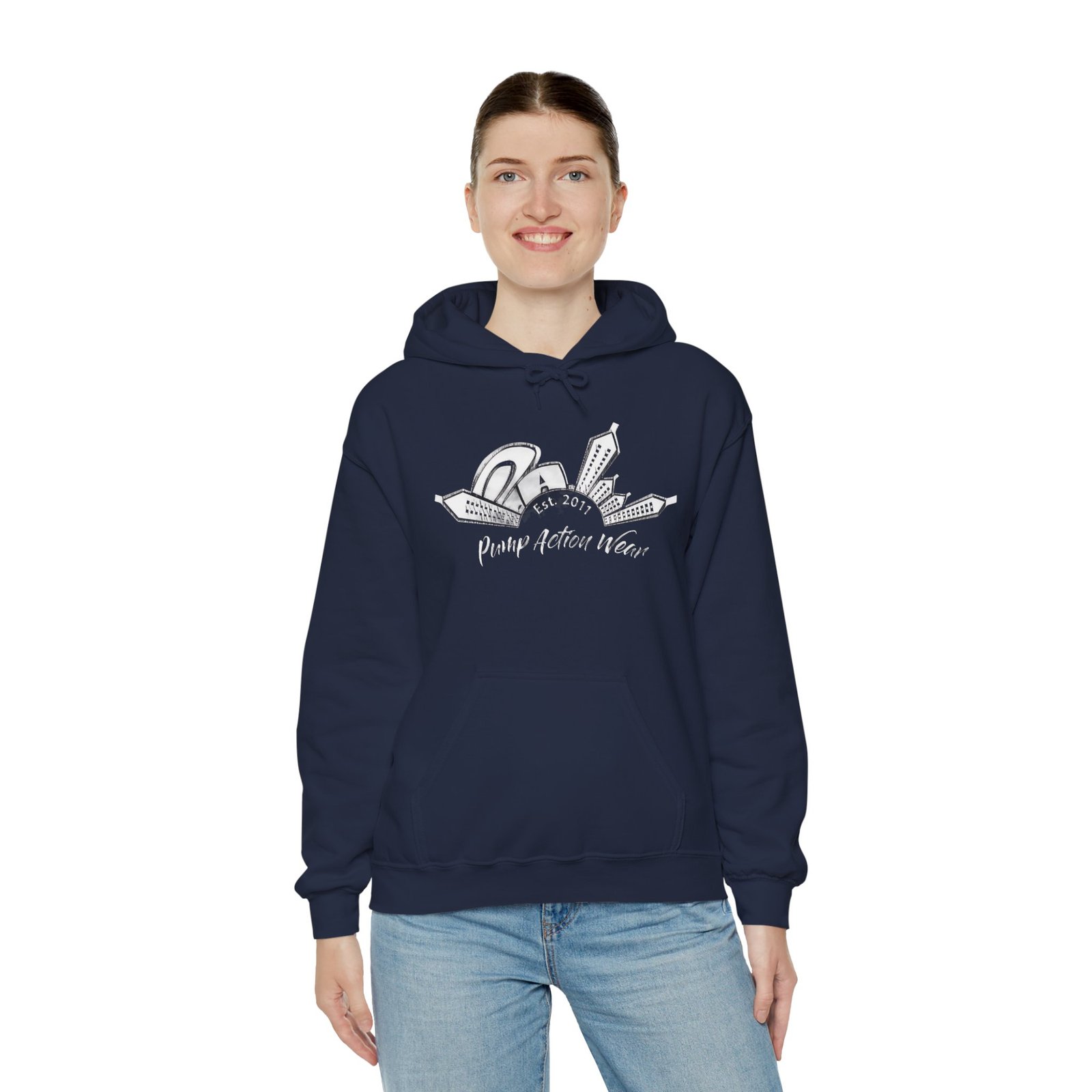 Pump Action Wear Hoodie — Vintage Gunshop Logo Pullover - Image 48