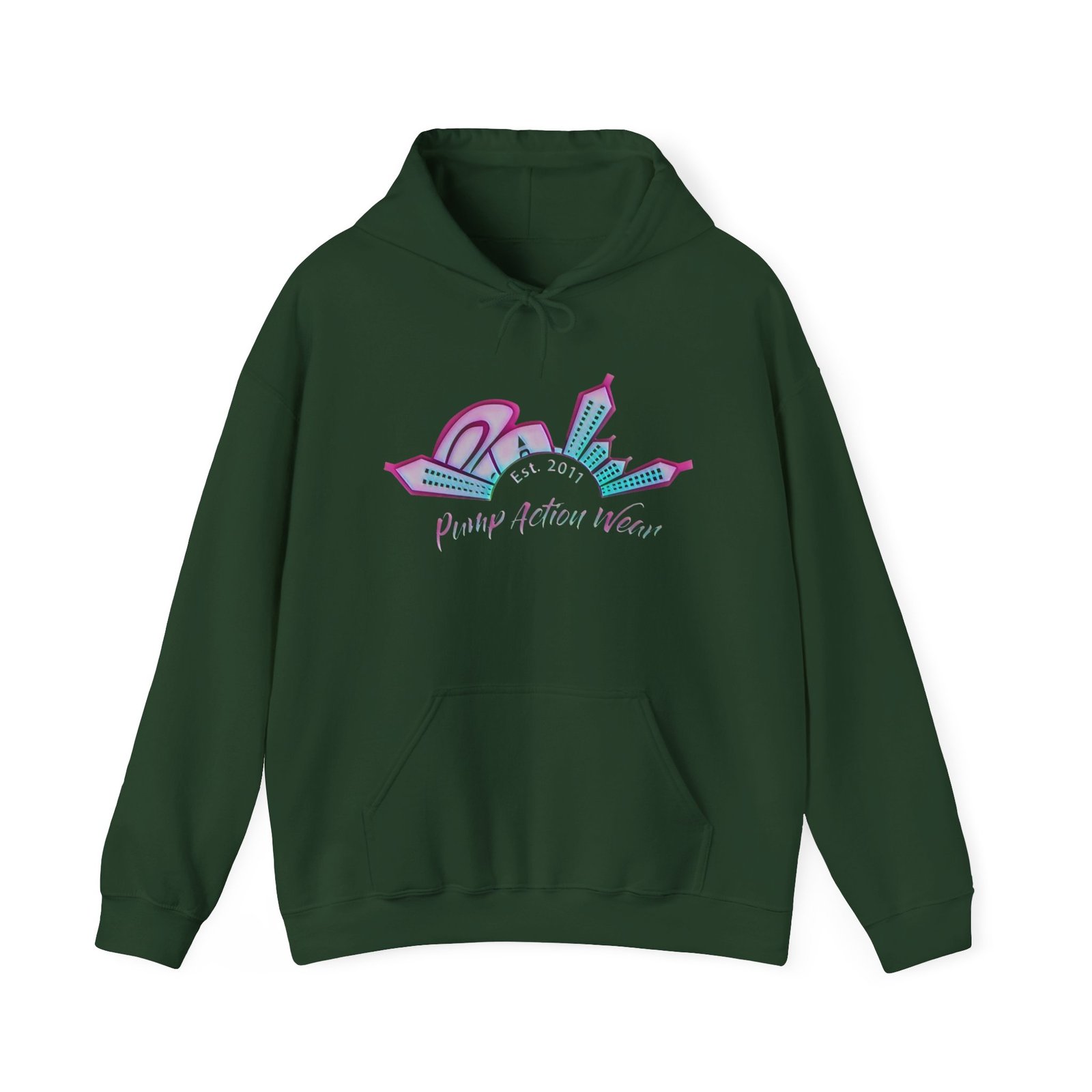 Hoodie — Prism City Skyline "Planet Action Never" Graphic Pullover - Image 25