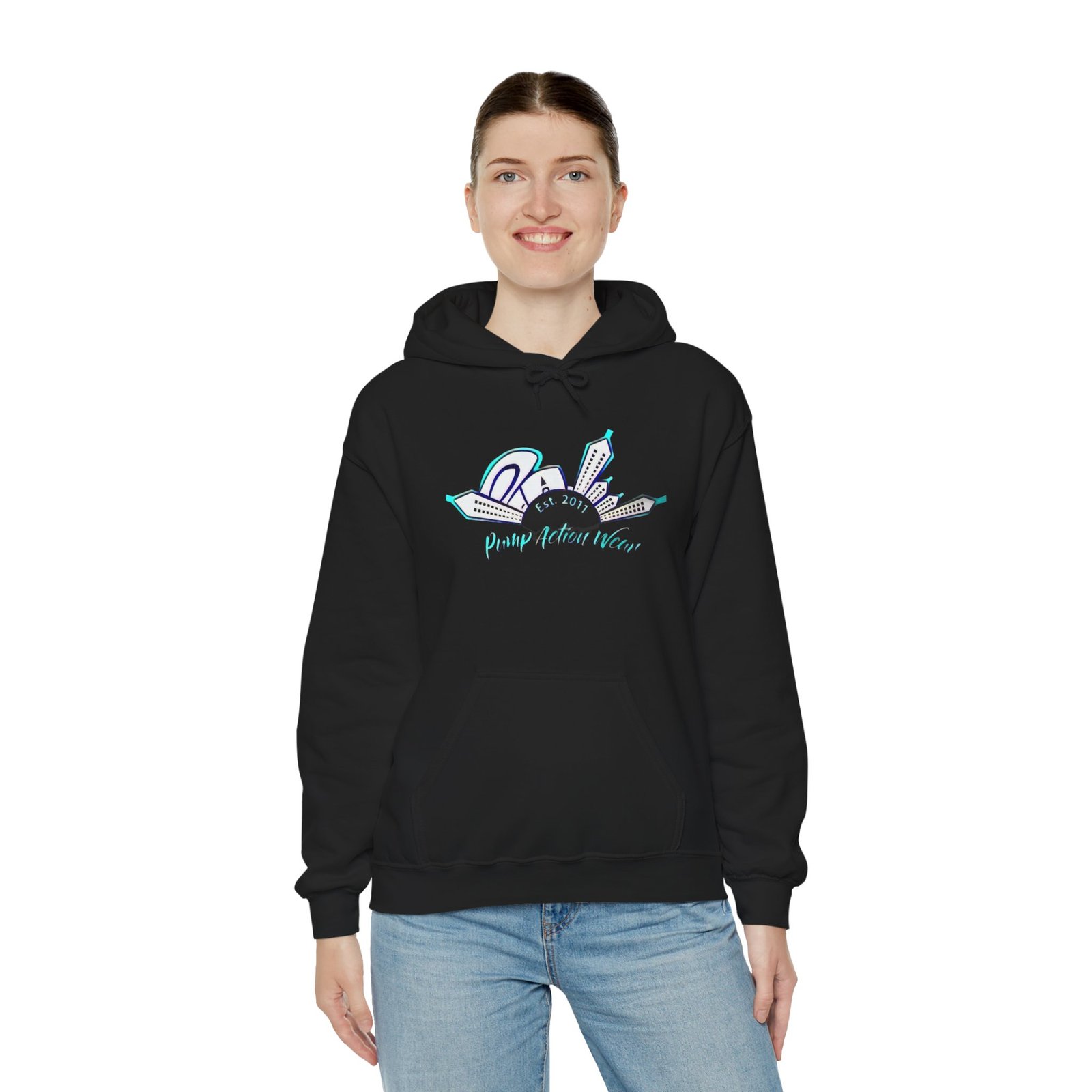 City Skyline Hoodie – "Pushing Detroit Motors" Graphic Hooded Sweatshirt - Image 4