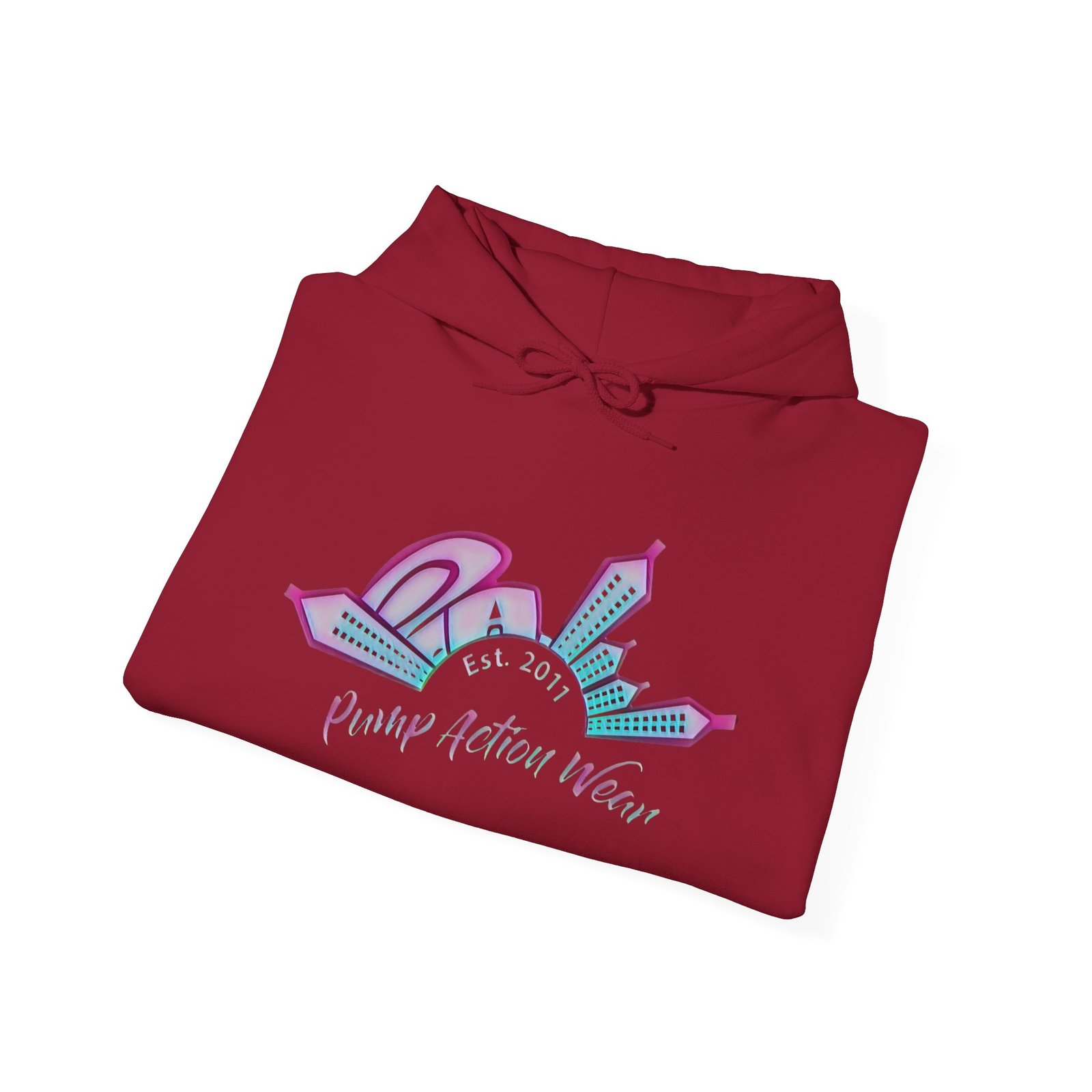 Hoodie — Prism City Skyline "Planet Action Never" Graphic Pullover - Image 48