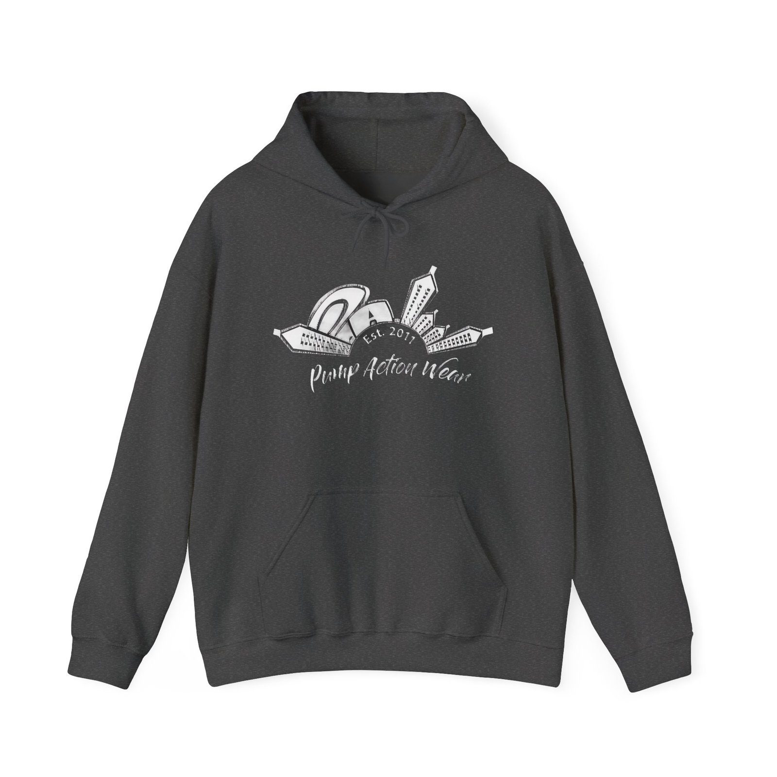 Pump Action Wear Hoodie — Vintage Gunshop Logo Pullover - Image 33