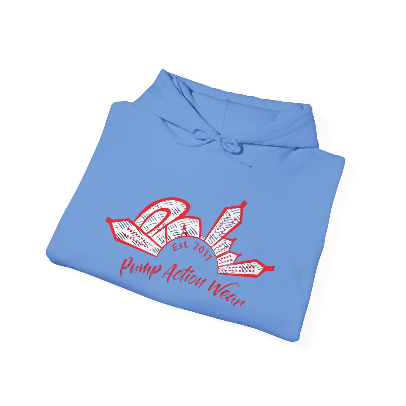 City Skyline Hoodie — 'Pump Action Weaver' Red Sketch Urban Graphic Pullover - Image 36