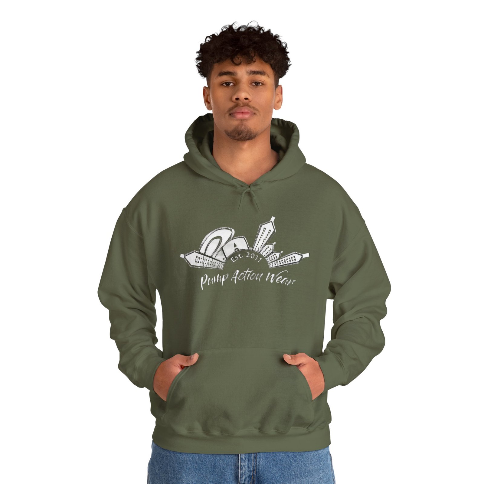 Pump Action Wear Hoodie — Vintage Gunshop Logo Pullover - Image 19