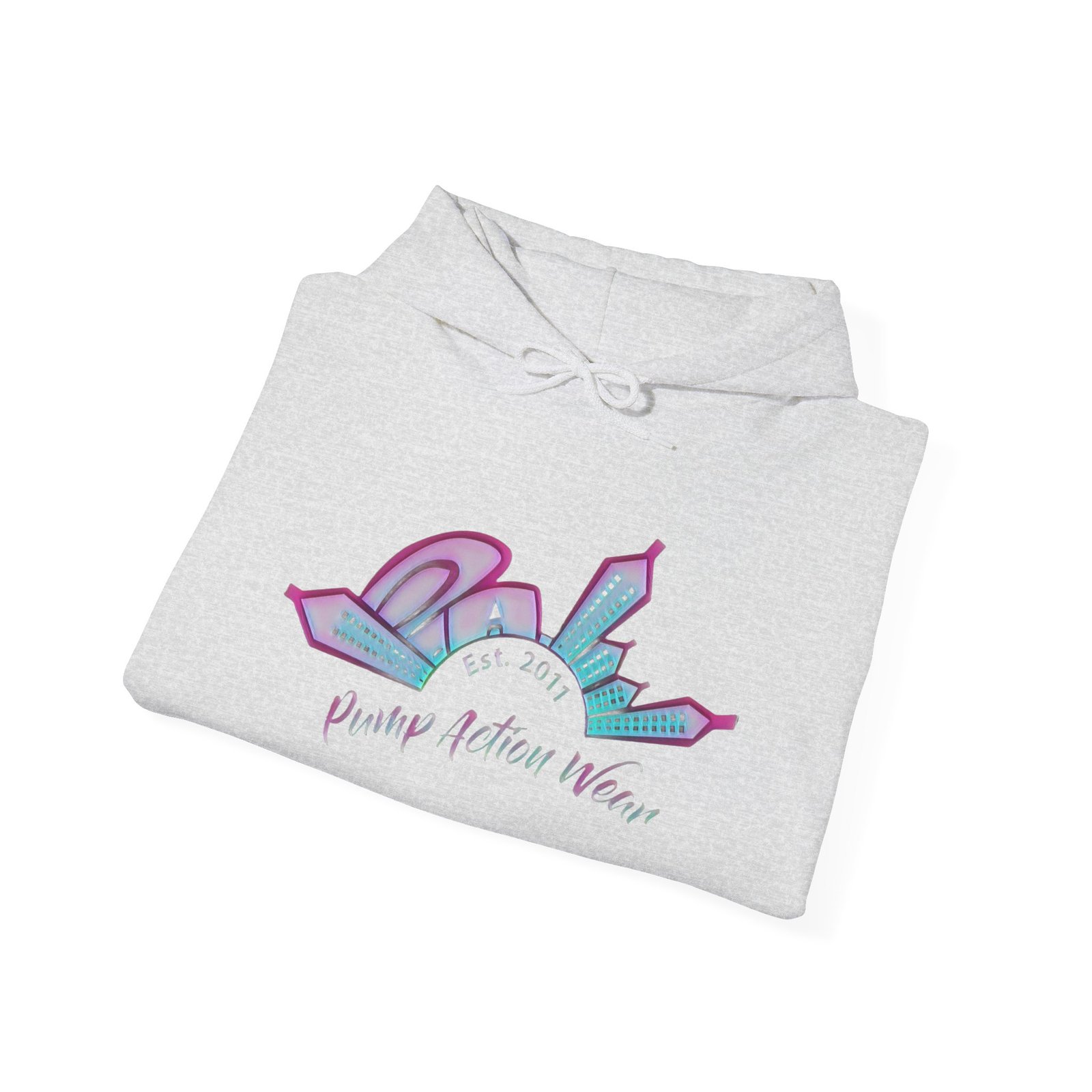 Hoodie — Prism City Skyline "Planet Action Never" Graphic Pullover - Image 12