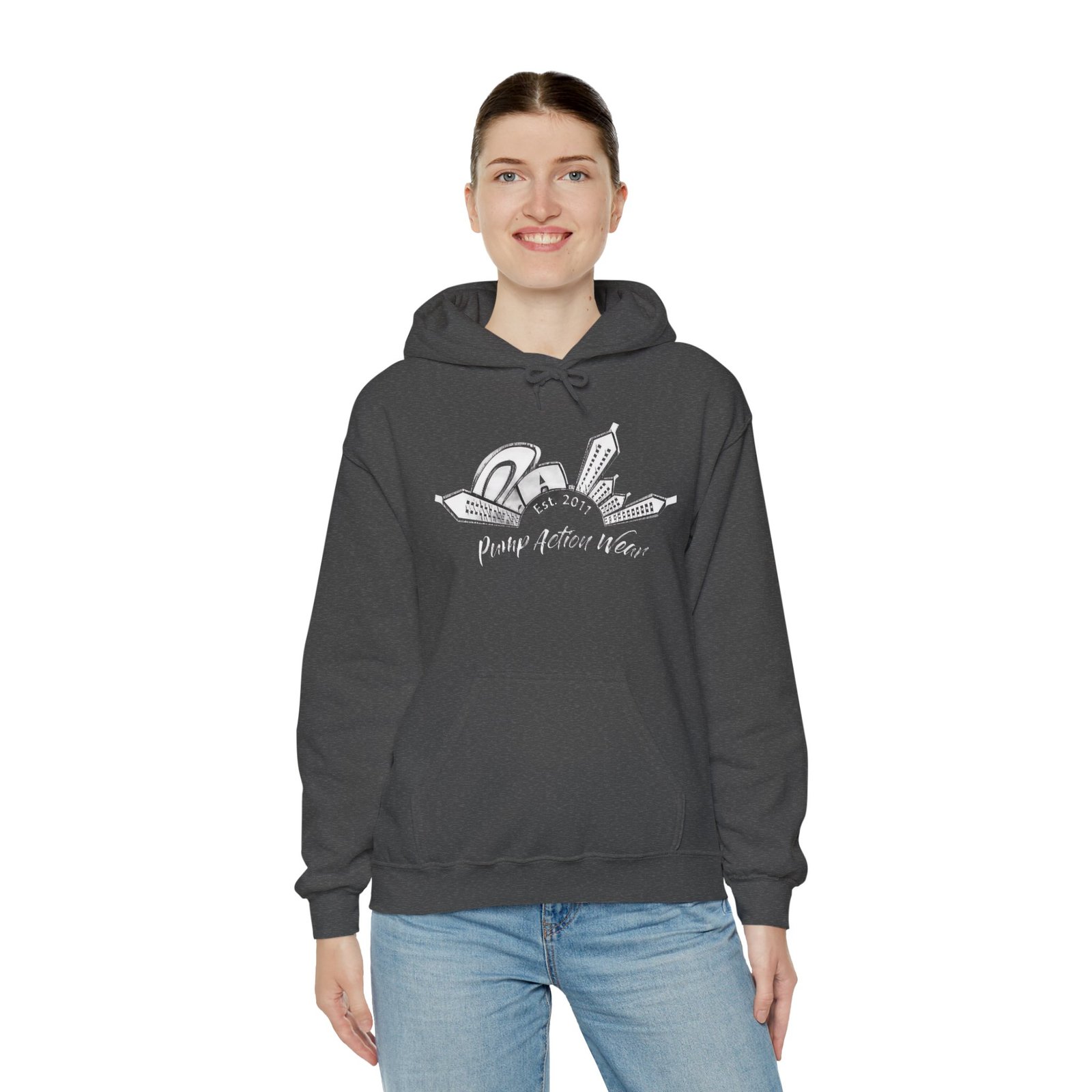 Pump Action Wear Hoodie — Vintage Gunshop Logo Pullover - Image 36