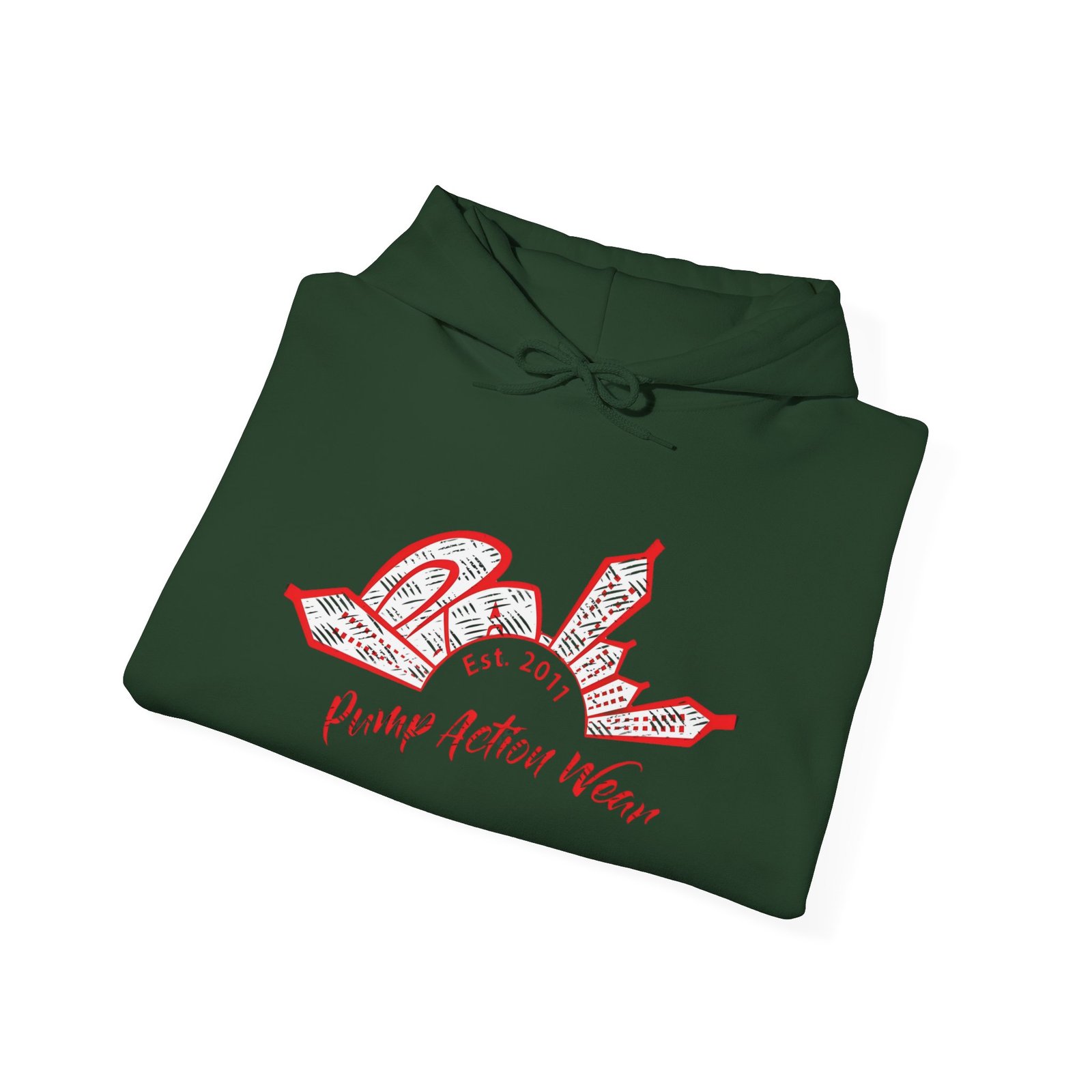 City Skyline Hoodie — 'Pump Action Weaver' Red Sketch Urban Graphic Pullover - Image 28