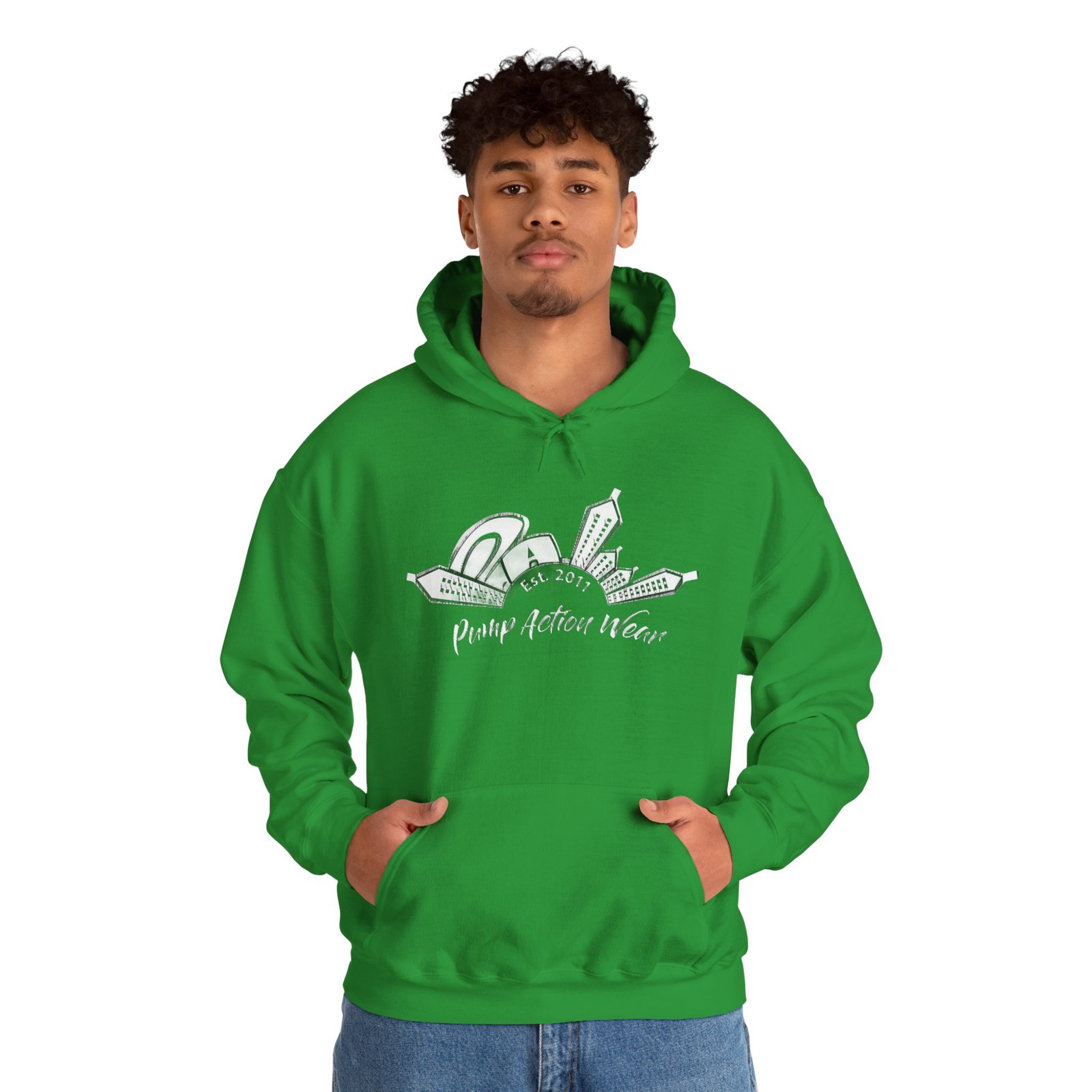 Pump Action Wear Hoodie — Vintage Gunshop Logo Pullover - Image 31