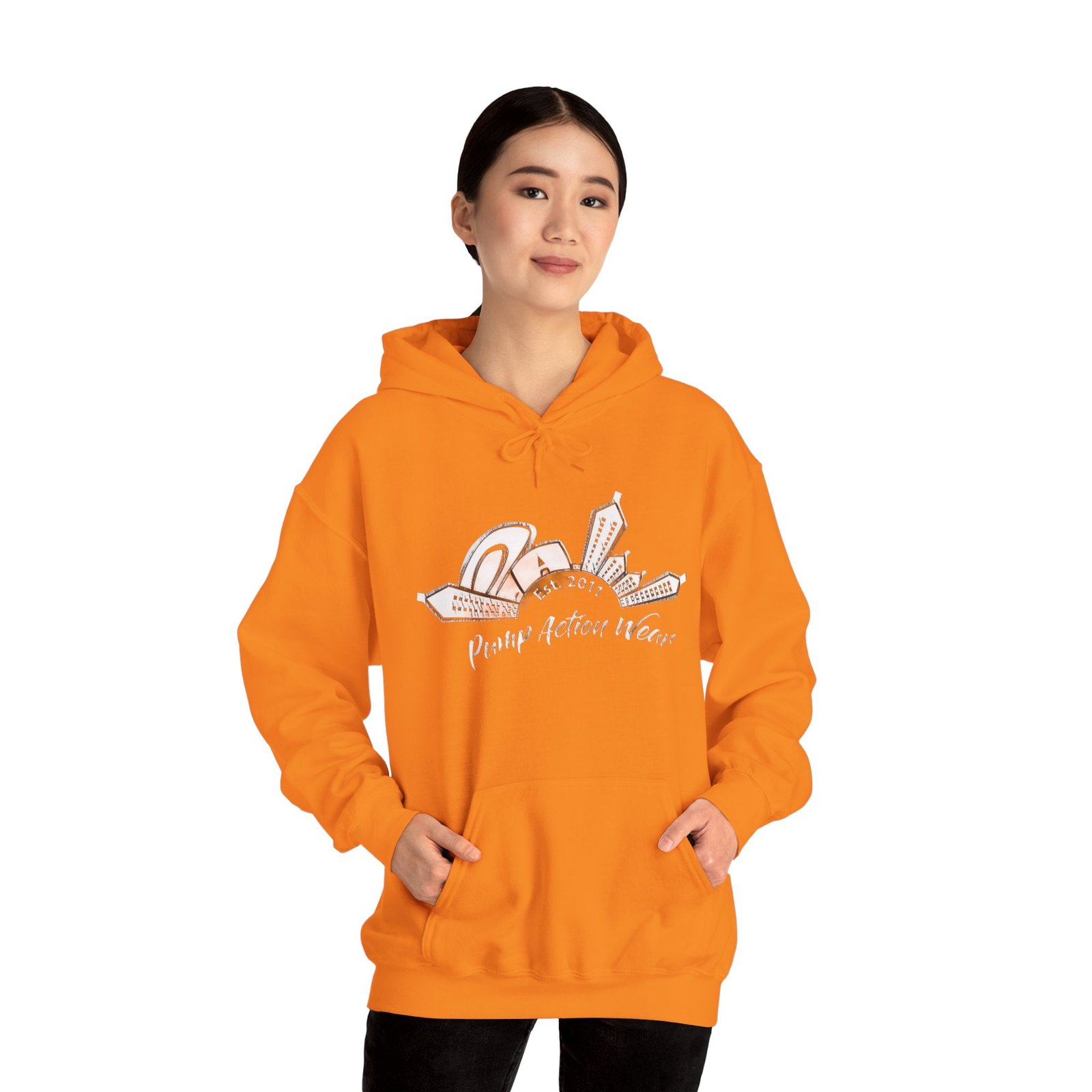 Pump Action Wear Hoodie — Vintage Gunshop Logo Pullover - Image 6