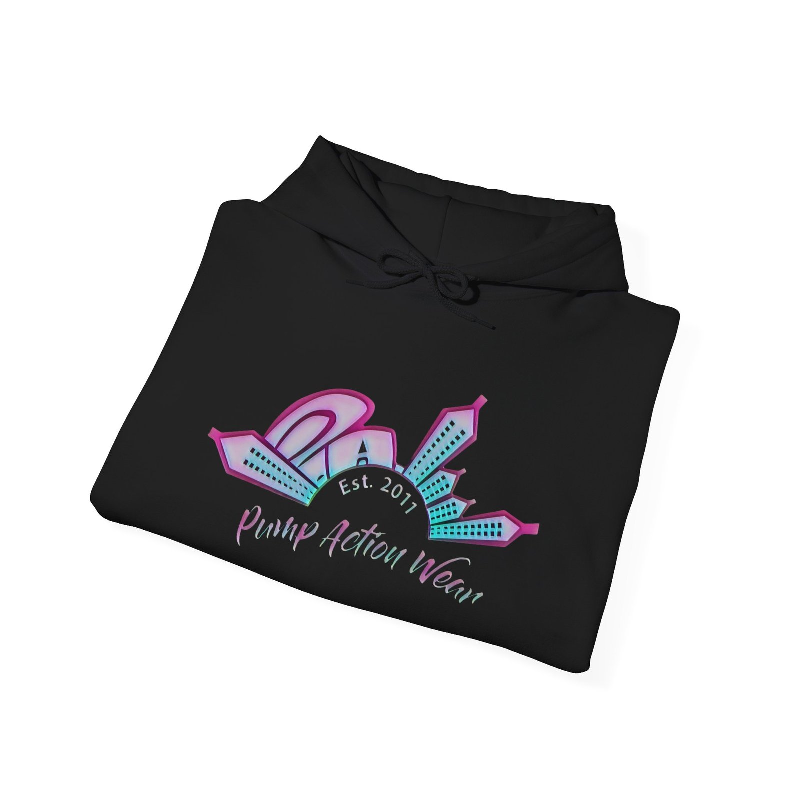 Hoodie — Prism City Skyline "Planet Action Never" Graphic Pullover - Image 16