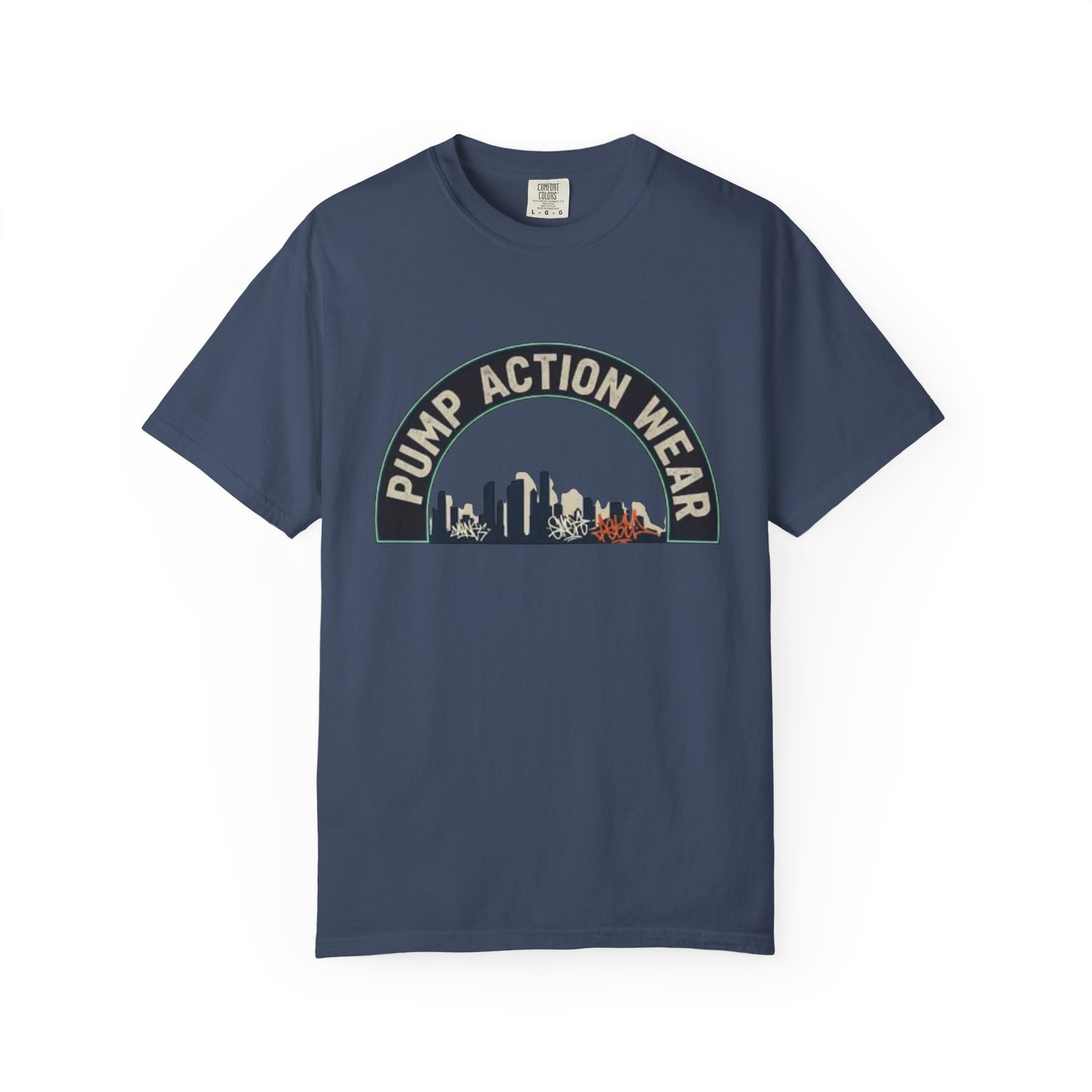 Pump Action Wear Skyline T-Shirt — Urban Retro Graphic Tee - Image 37