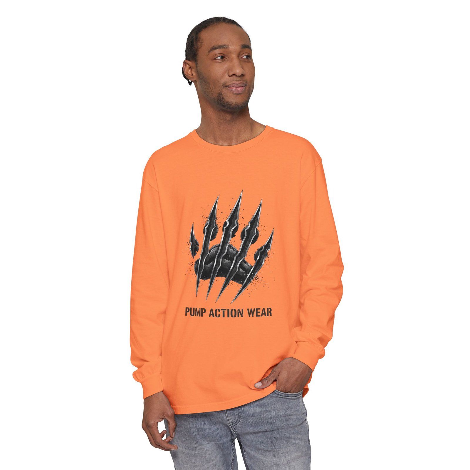 Pump Action Wear Long Sleeve T‑Shirt — Claw Mark Graphic Streetwear - Image 7