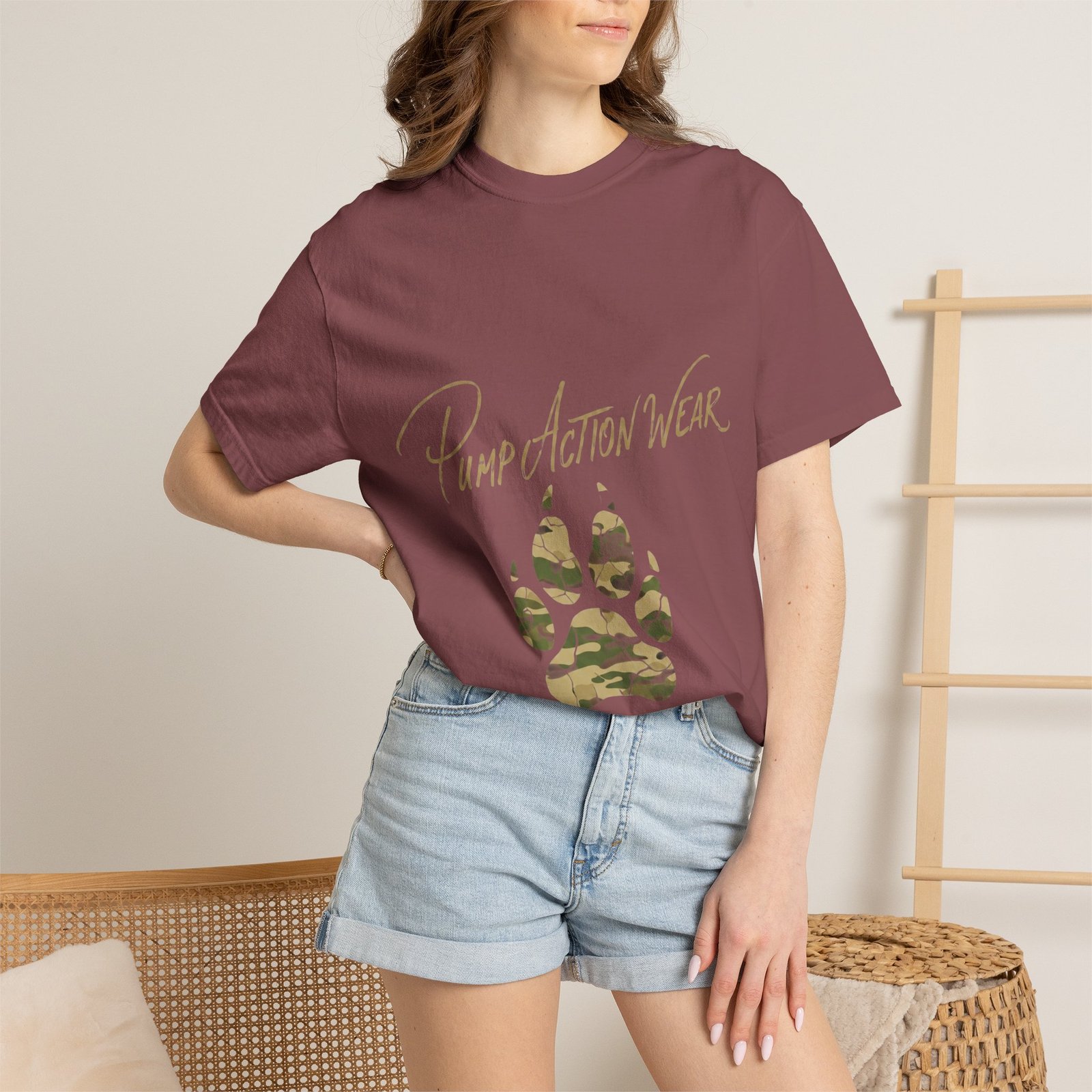 Paw Camo Tee — "Pump Action Wear" Graphic T-Shirt - Image 8