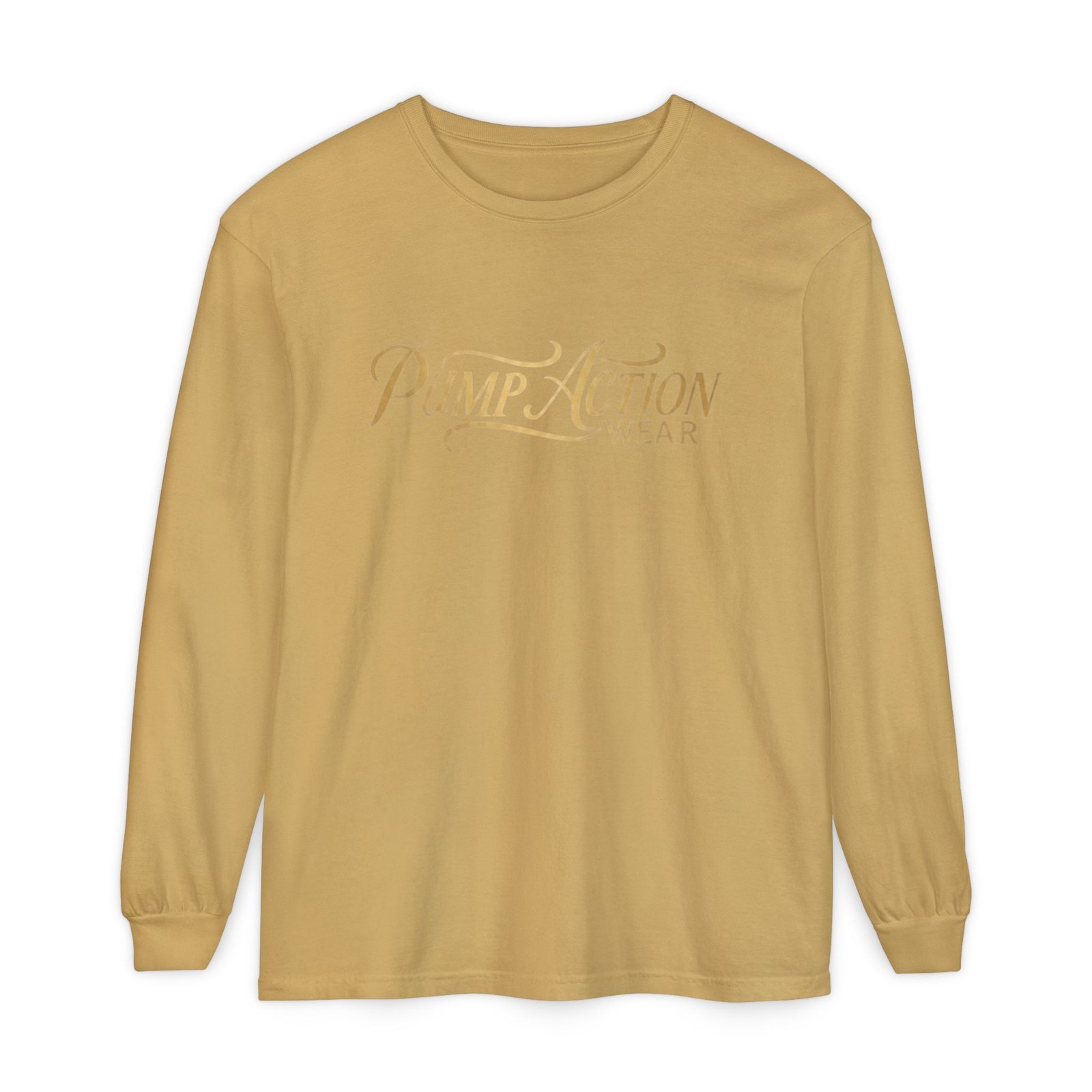 Pump Action Wear Long Sleeve Tee — Script Logo Graphic Shirt - Image 21