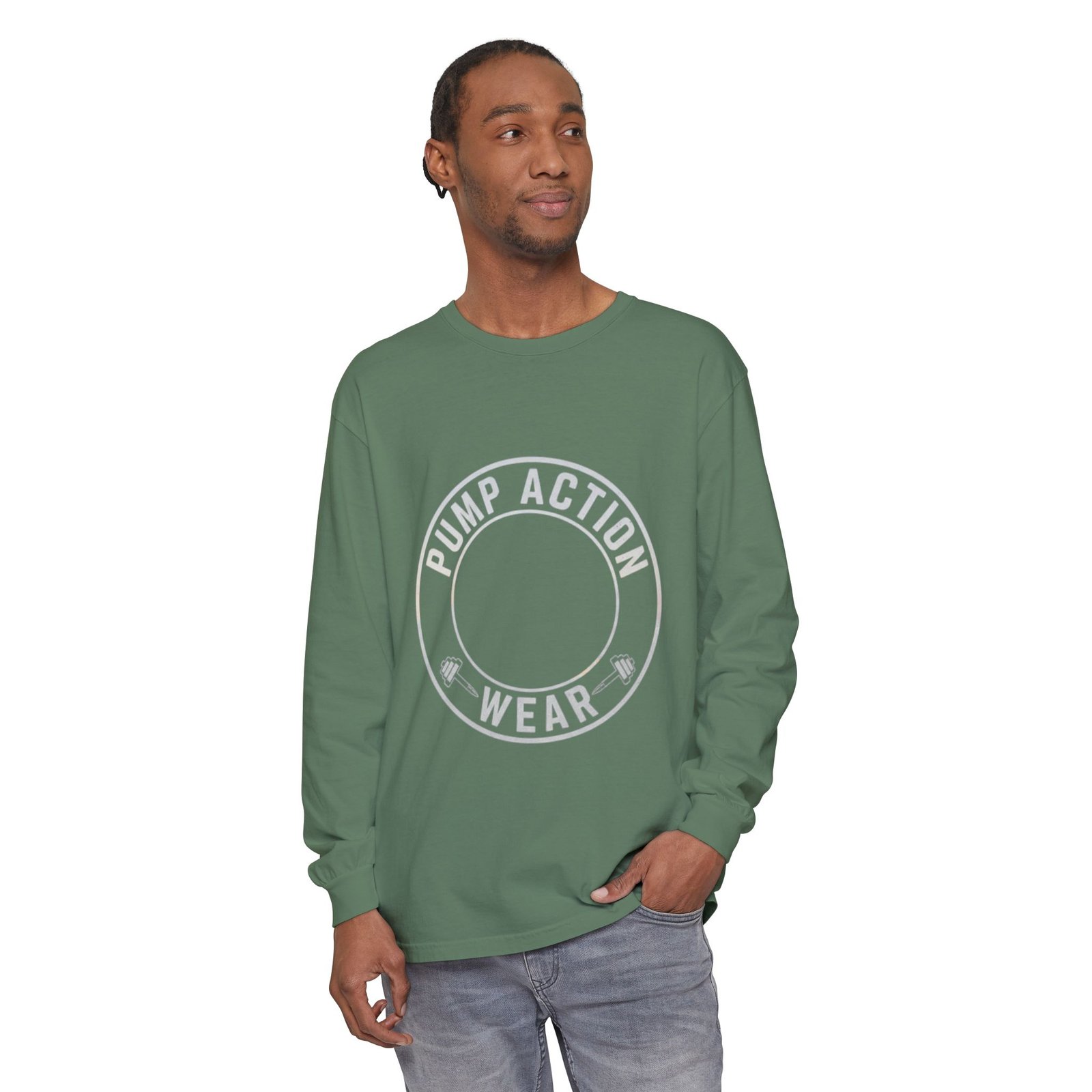 Pump Action Wear Long Sleeve Tee — Minimal Logo Casual Shirt - Image 51
