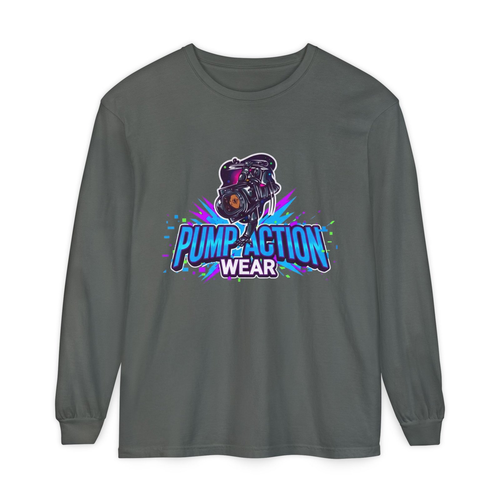 Pump Action Wear Long Sleeve T‑Shirt — Graphic Gun Logo Streetwear - Image 29