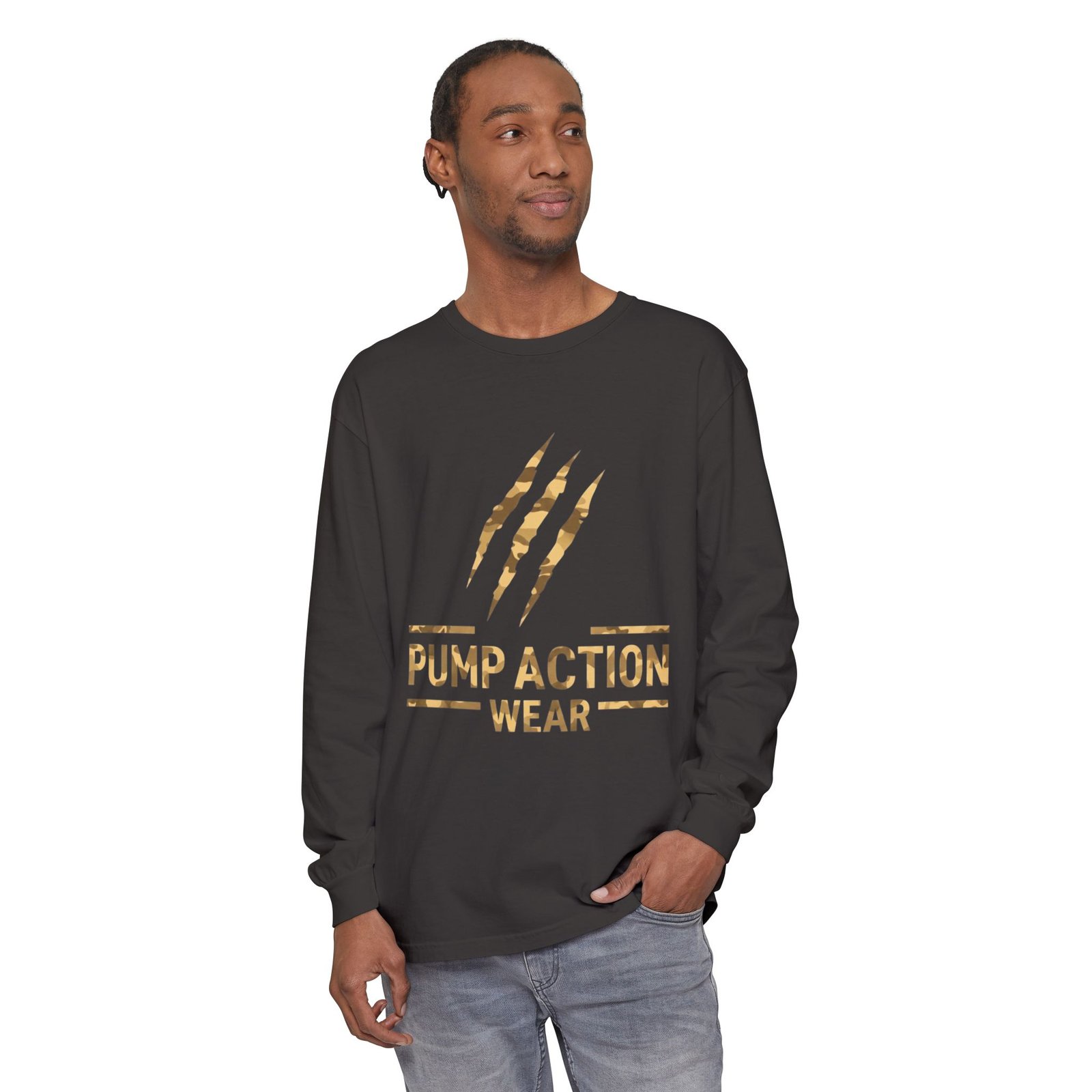 Pump Action Wear Long Sleeve Tee — Gold Claw Logo - Image 59