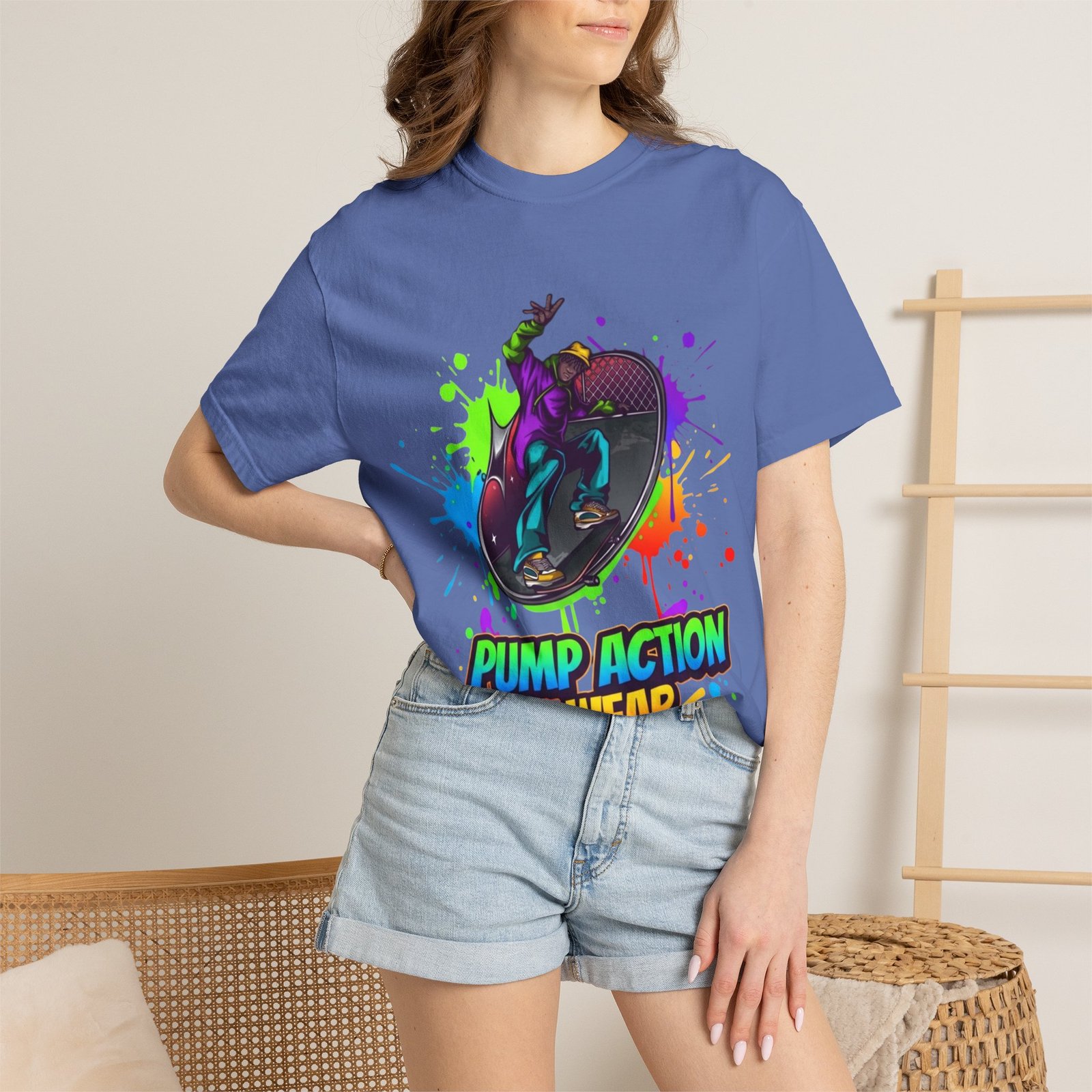 T-Shirt — 'Pump Action Wear' Colorful DJ Turntable Graphic Tee - Image 32