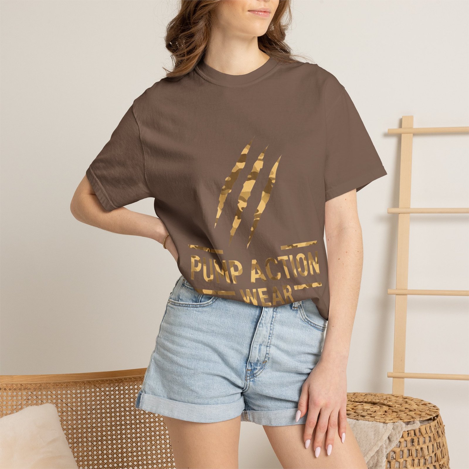Pump Action Wear Graphic T-Shirt — Distressed Claw Logo Fitness Tee - Image 16