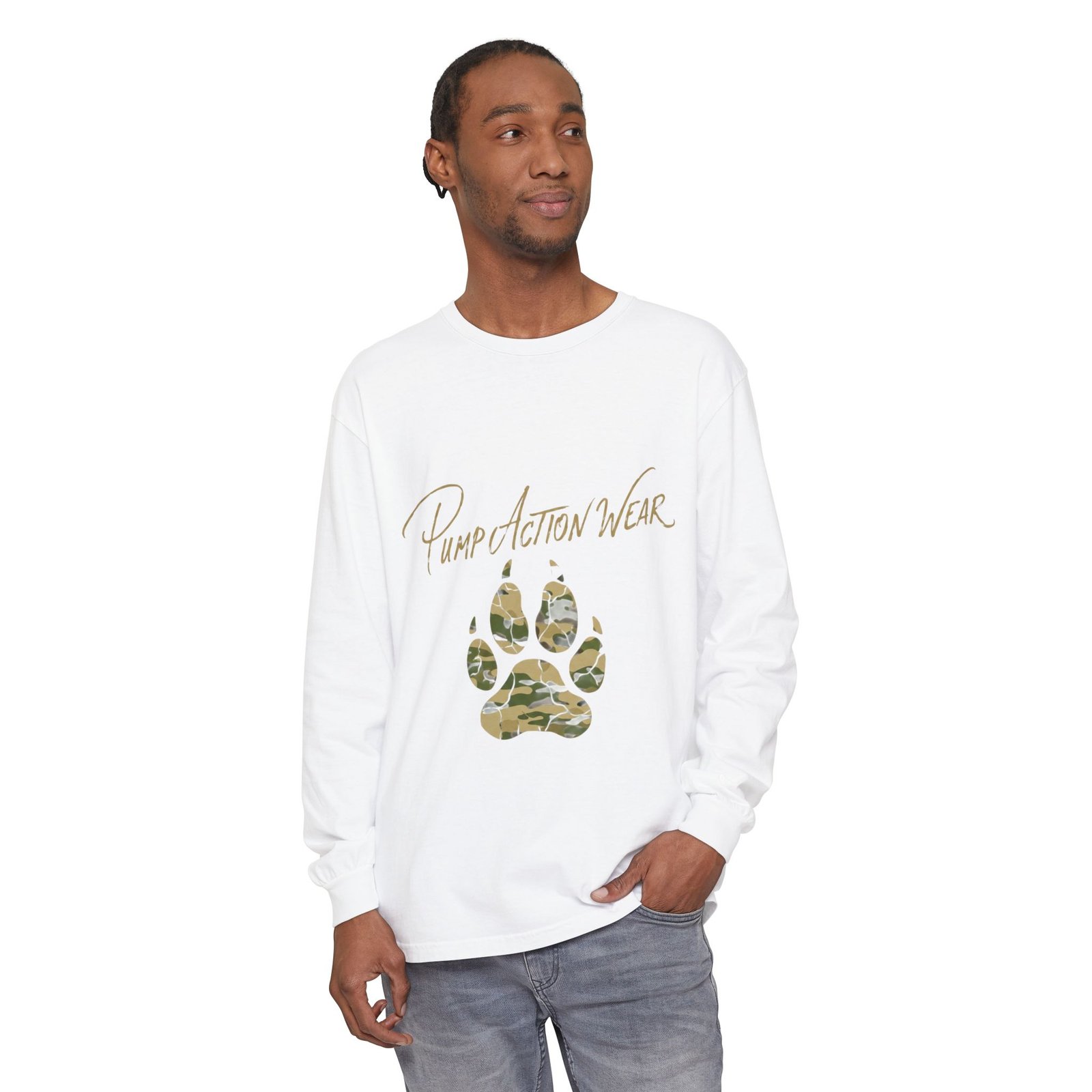Pump Action Wear Camo Paw Long Sleeve Tee - Image 3