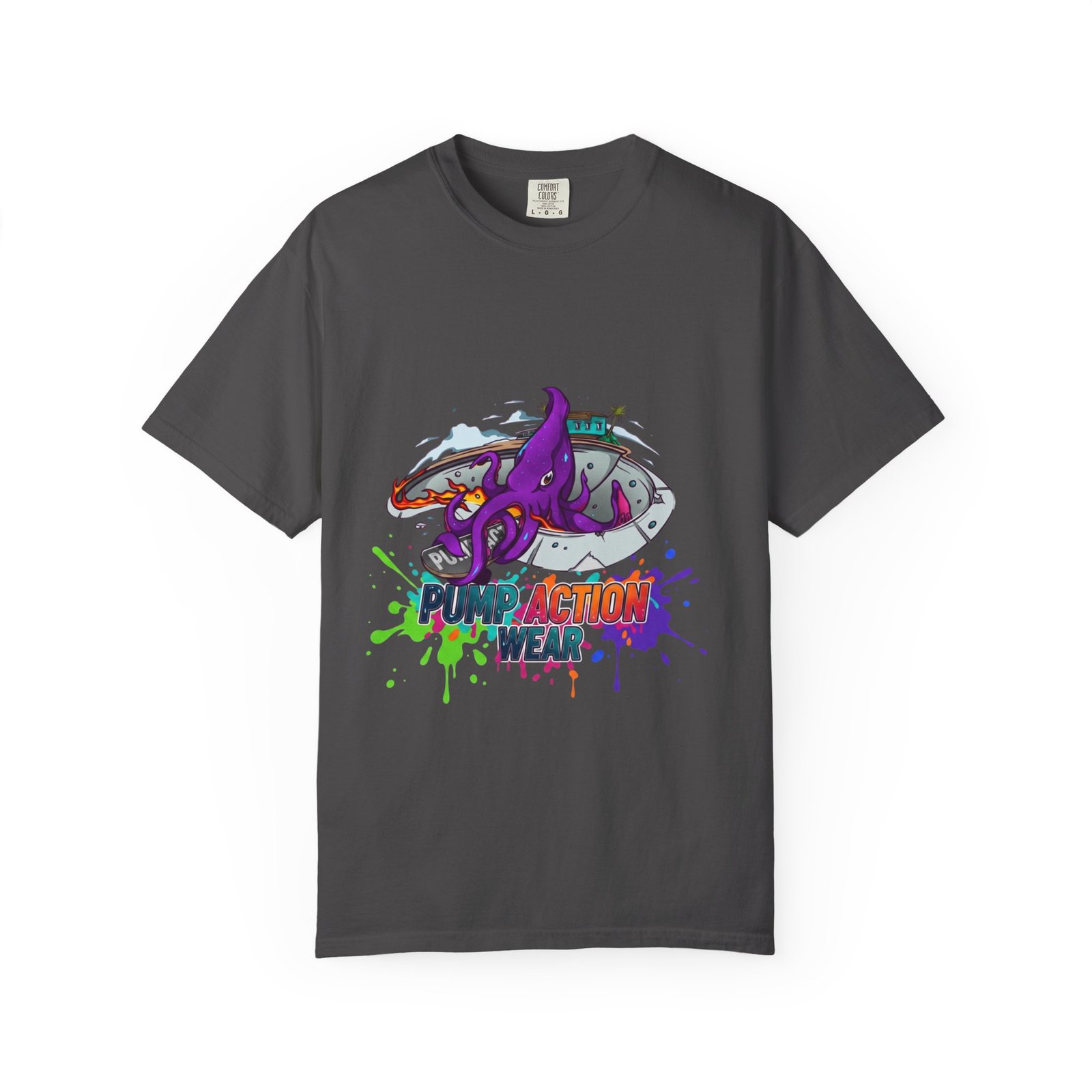 Octopus Paint Splash T-Shirt — "Full Action Wear" Graphic Tee - Image 29