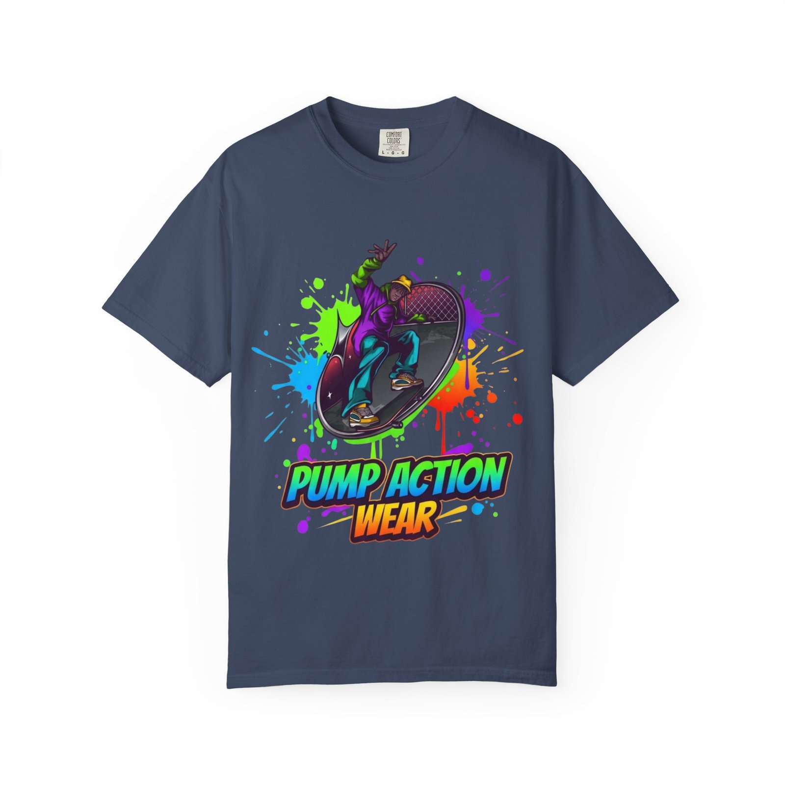 T-Shirt — 'Pump Action Wear' Colorful DJ Turntable Graphic Tee - Image 37
