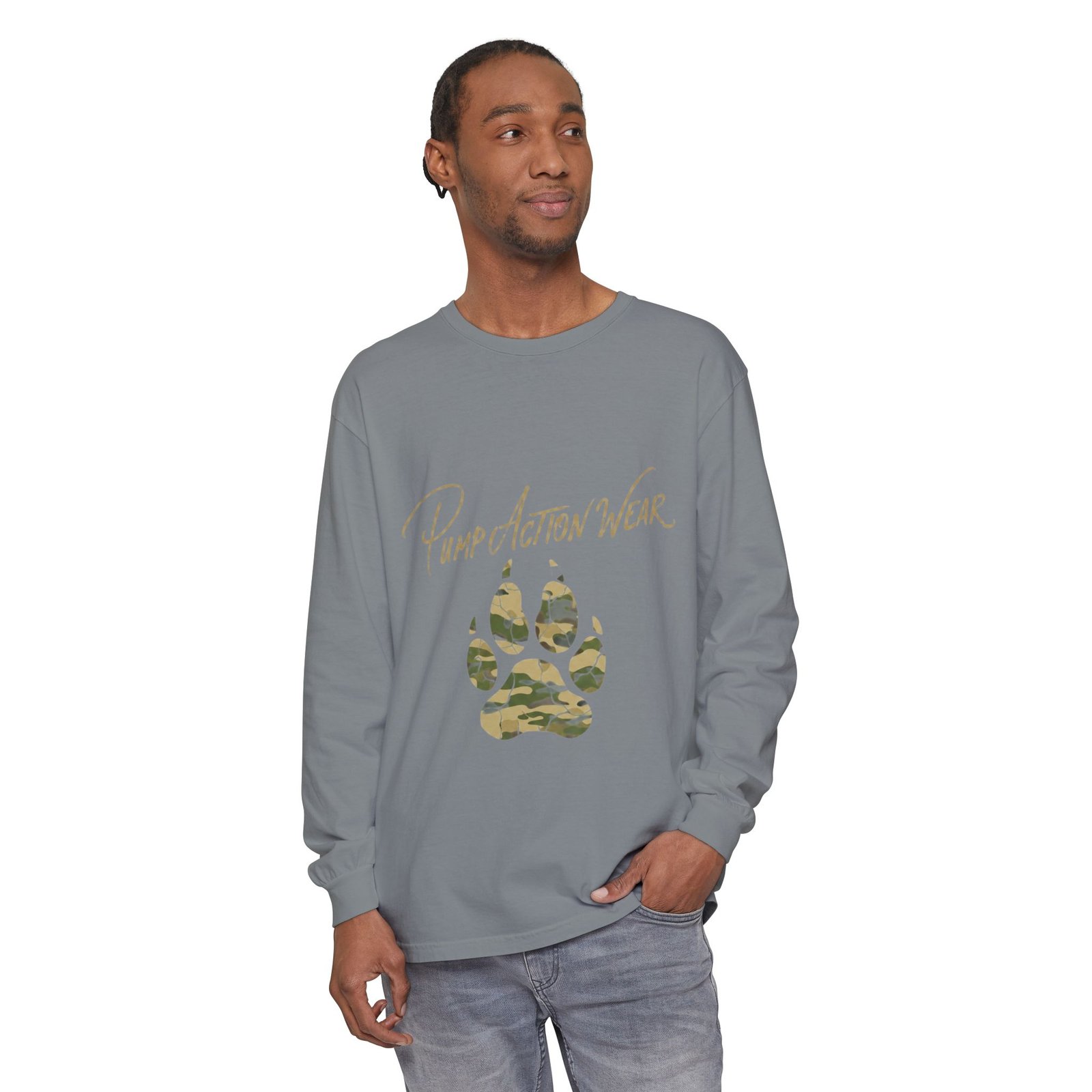 Pump Action Wear Camo Paw Long Sleeve Tee - Image 55