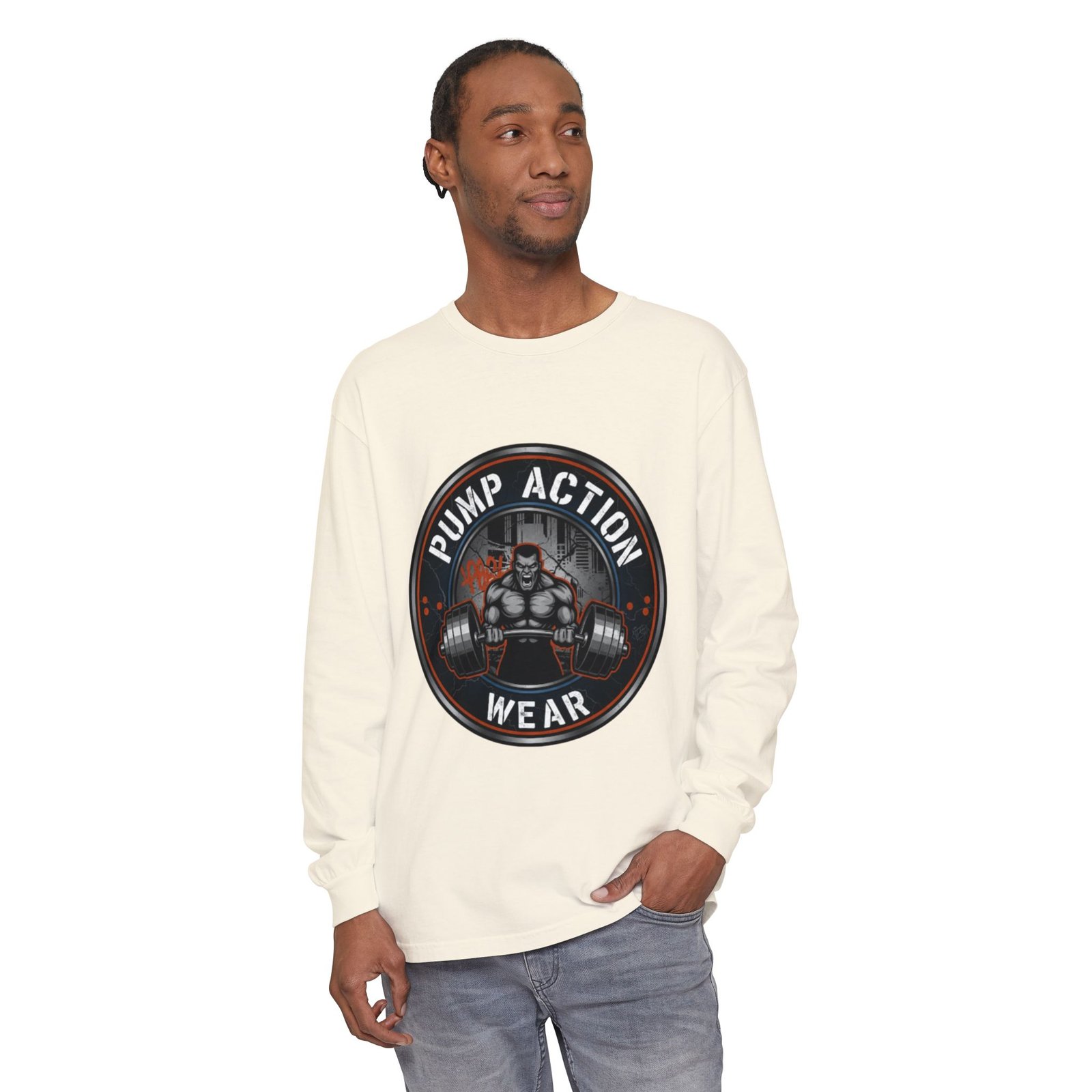 Pump Action Wear Long Sleeve T‑Shirt — Gym Weightlifting Logo Tee - Image 19