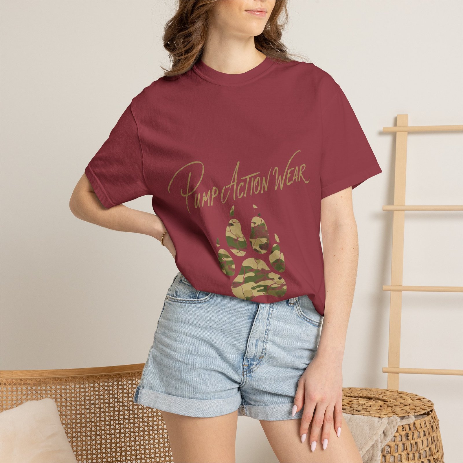 Paw Camo Tee — "Pump Action Wear" Graphic T-Shirt - Image 52