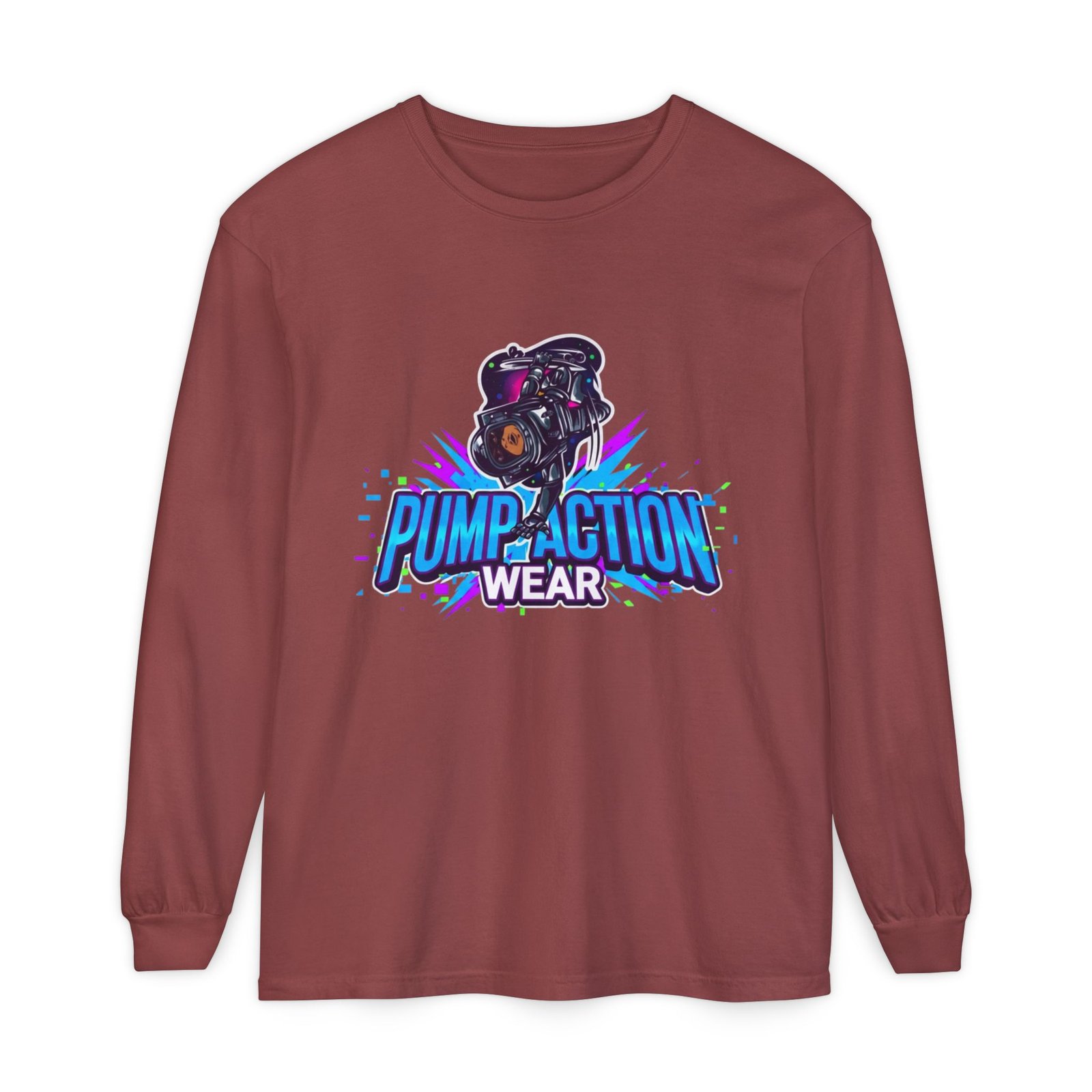 Pump Action Wear Long Sleeve T‑Shirt — Graphic Gun Logo Streetwear - Image 13