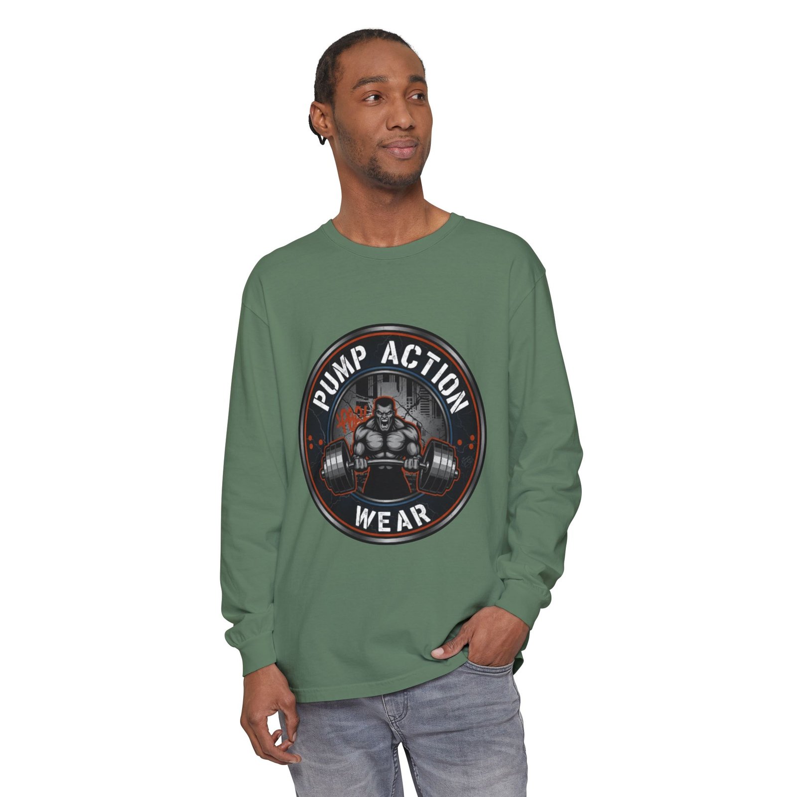 Pump Action Wear Long Sleeve T‑Shirt — Gym Weightlifting Logo Tee - Image 51