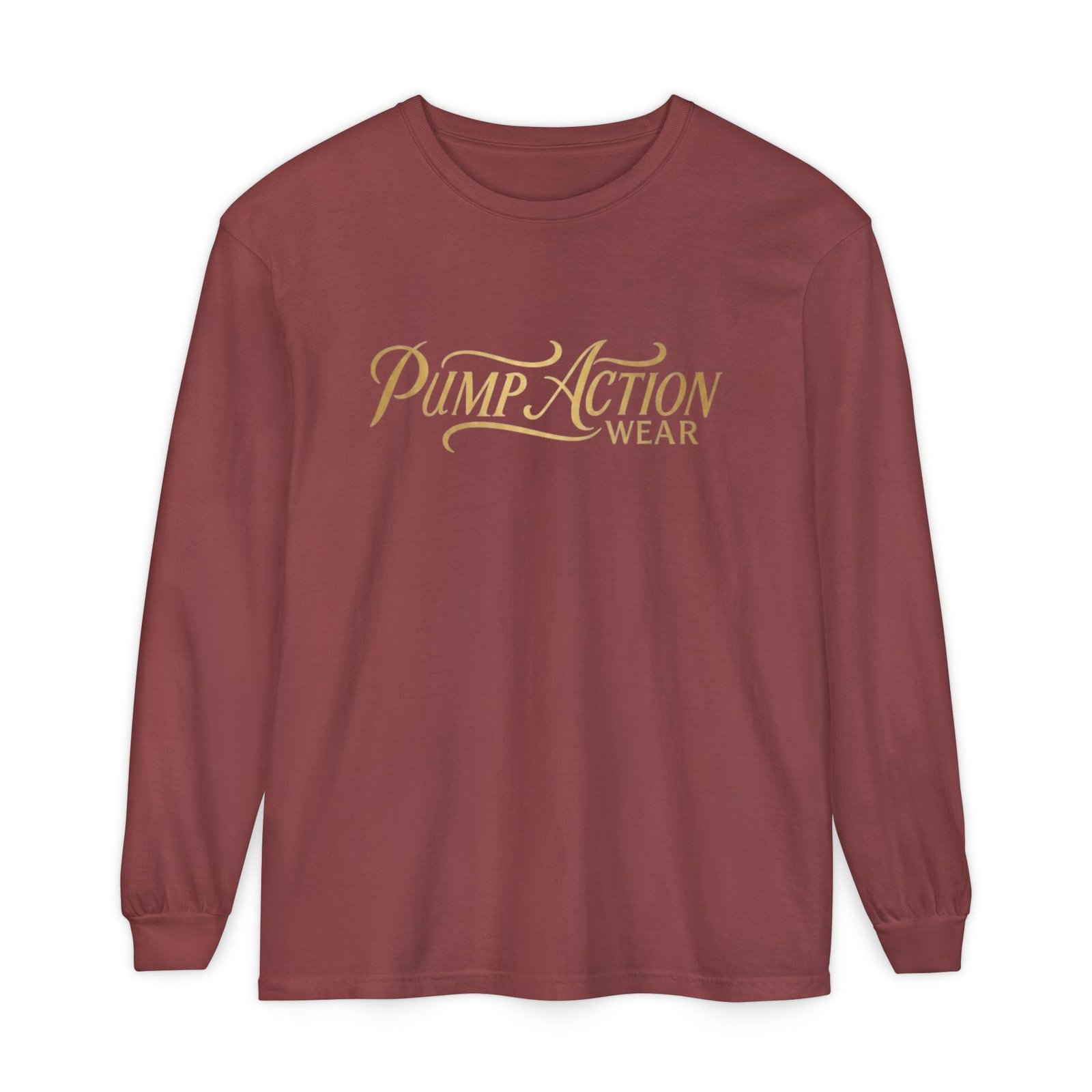 Pump Action Wear Long Sleeve Tee — Script Logo Graphic Shirt - Image 13