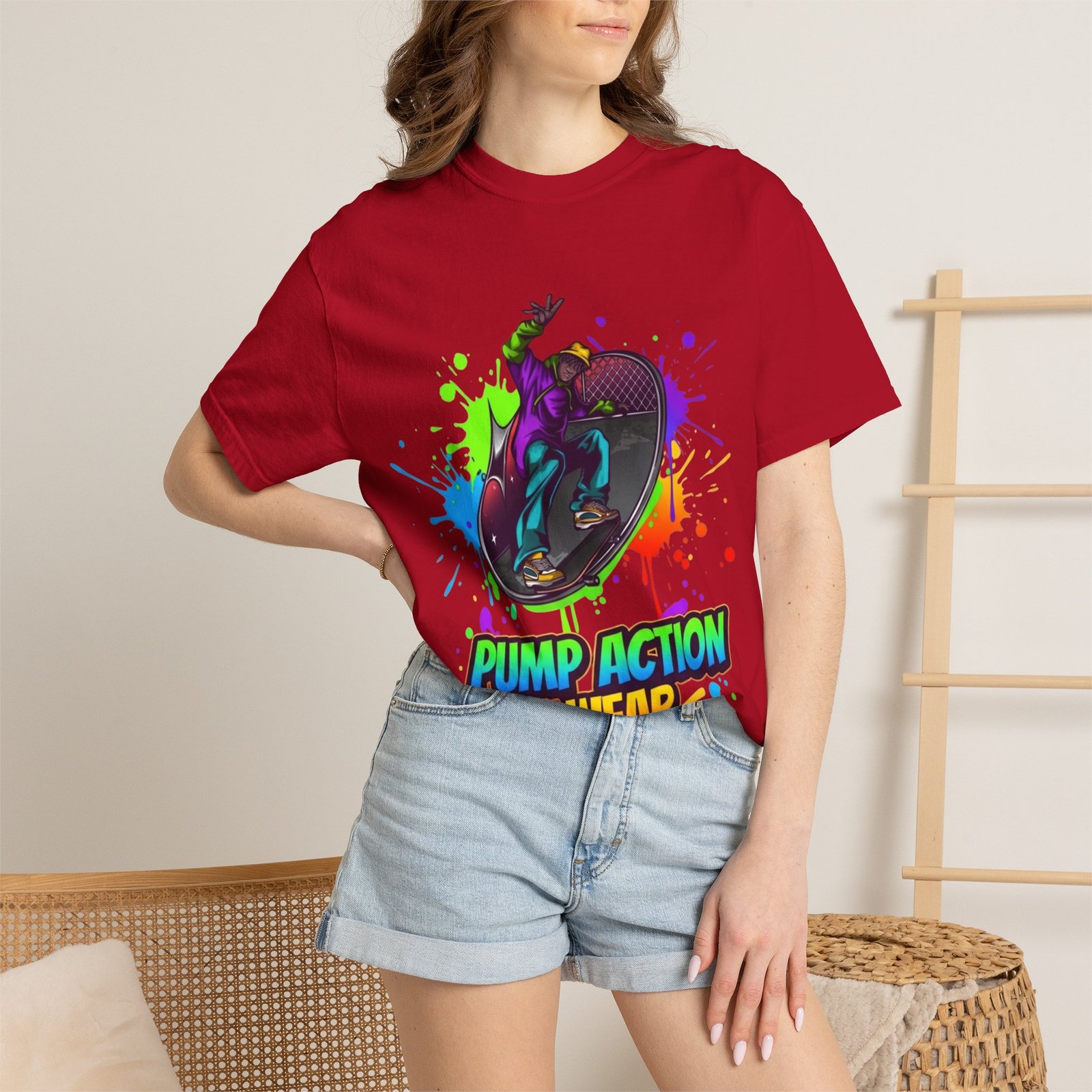 T-Shirt — 'Pump Action Wear' Colorful DJ Turntable Graphic Tee - Image 56
