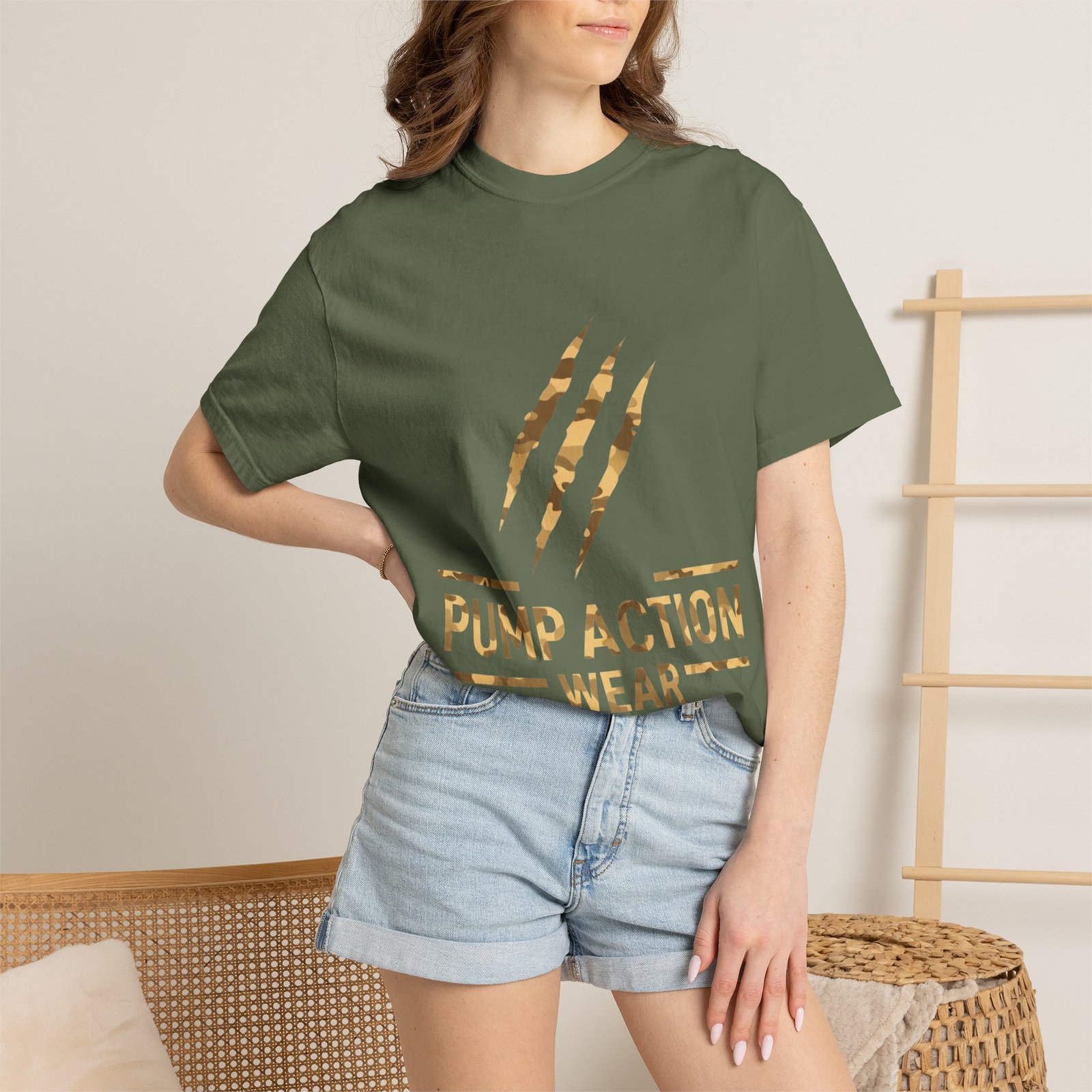 Pump Action Wear Graphic T-Shirt — Distressed Claw Logo Fitness Tee - Image 28