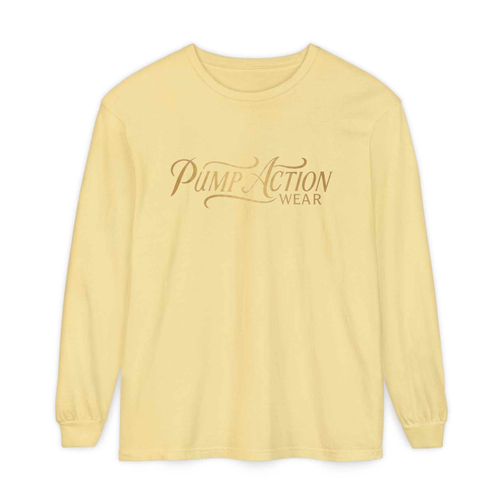 Pump Action Wear Long Sleeve Tee — Script Logo Graphic Shirt - Image 29