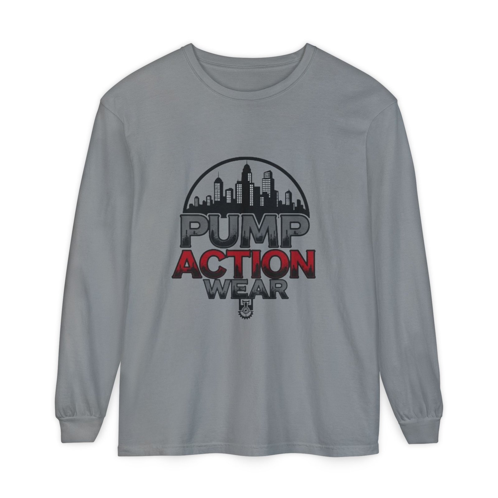 Pump Action Wear Long Sleeve Tee – Urban Skyline Graphic - Image 41