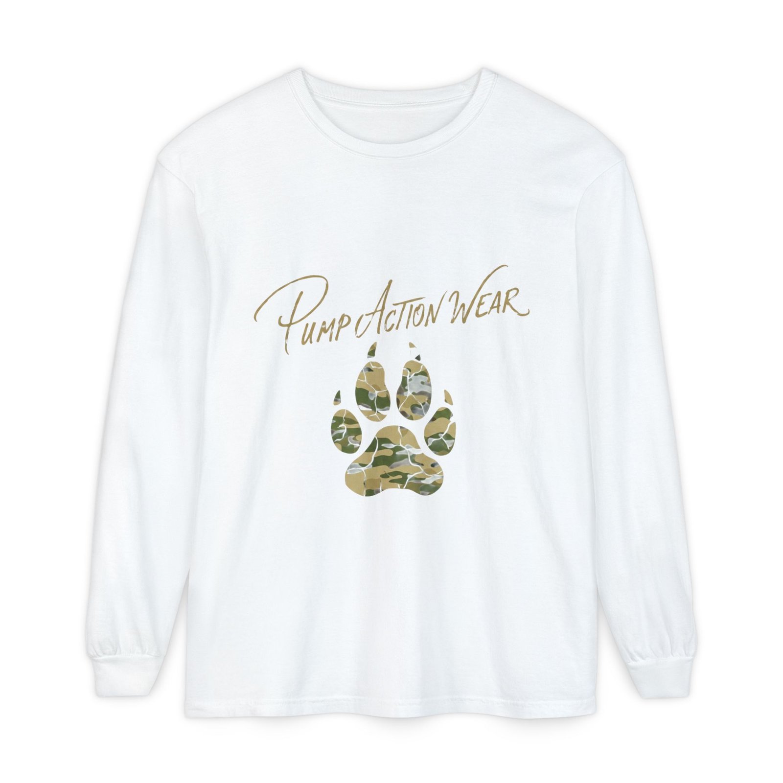 Pump Action Wear Camo Paw Long Sleeve Tee