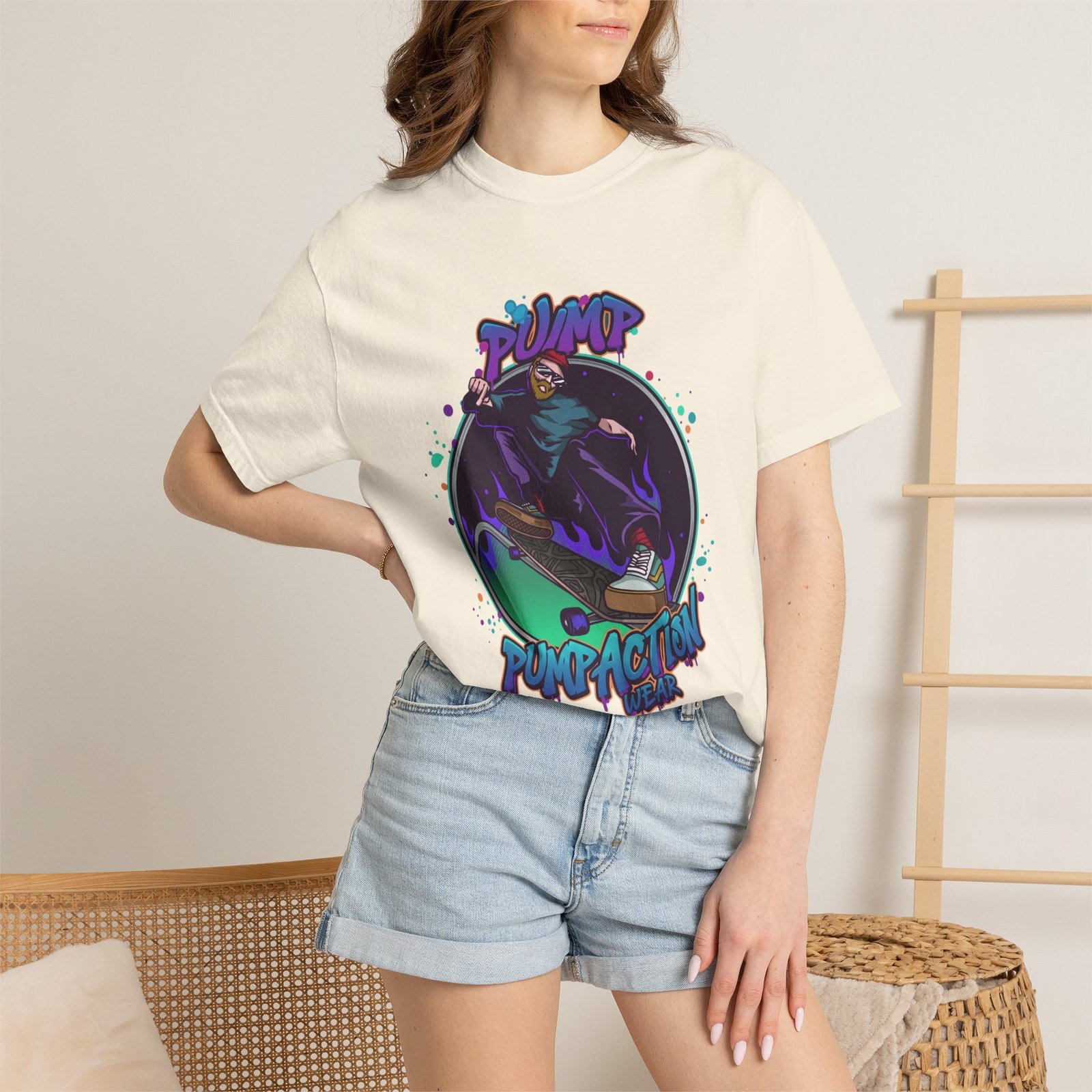 Skate Grim Reaper "Pump Funpaction" Graphic T-Shirt - Image 12
