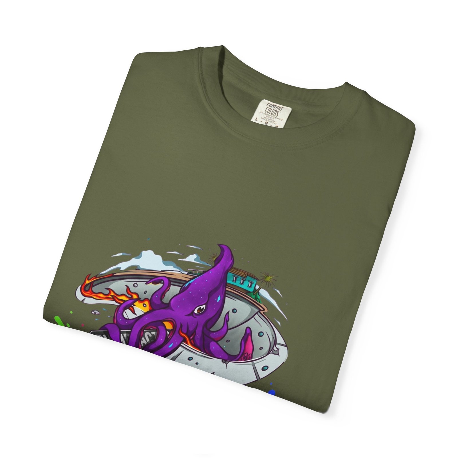 Octopus Paint Splash T-Shirt — "Full Action Wear" Graphic Tee - Image 47