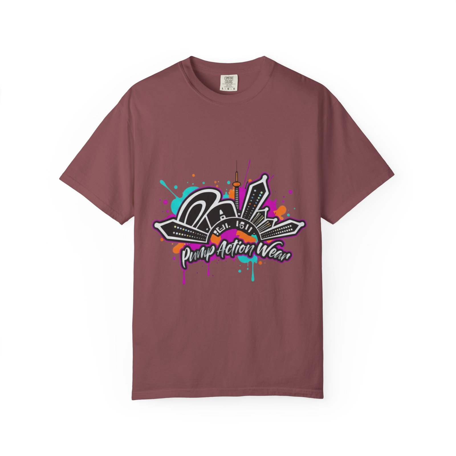 Graffiti Cityscape T-Shirt — Punk Action Wear Graphic Tee - Image 5