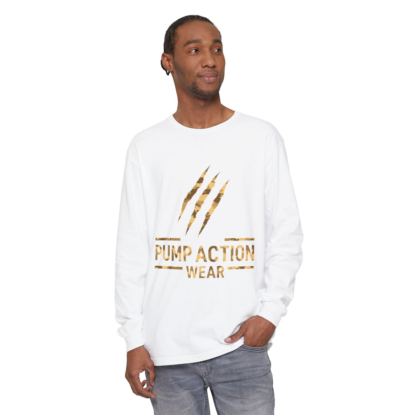 Pump Action Wear Long Sleeve Tee — Gold Claw Logo - Image 3
